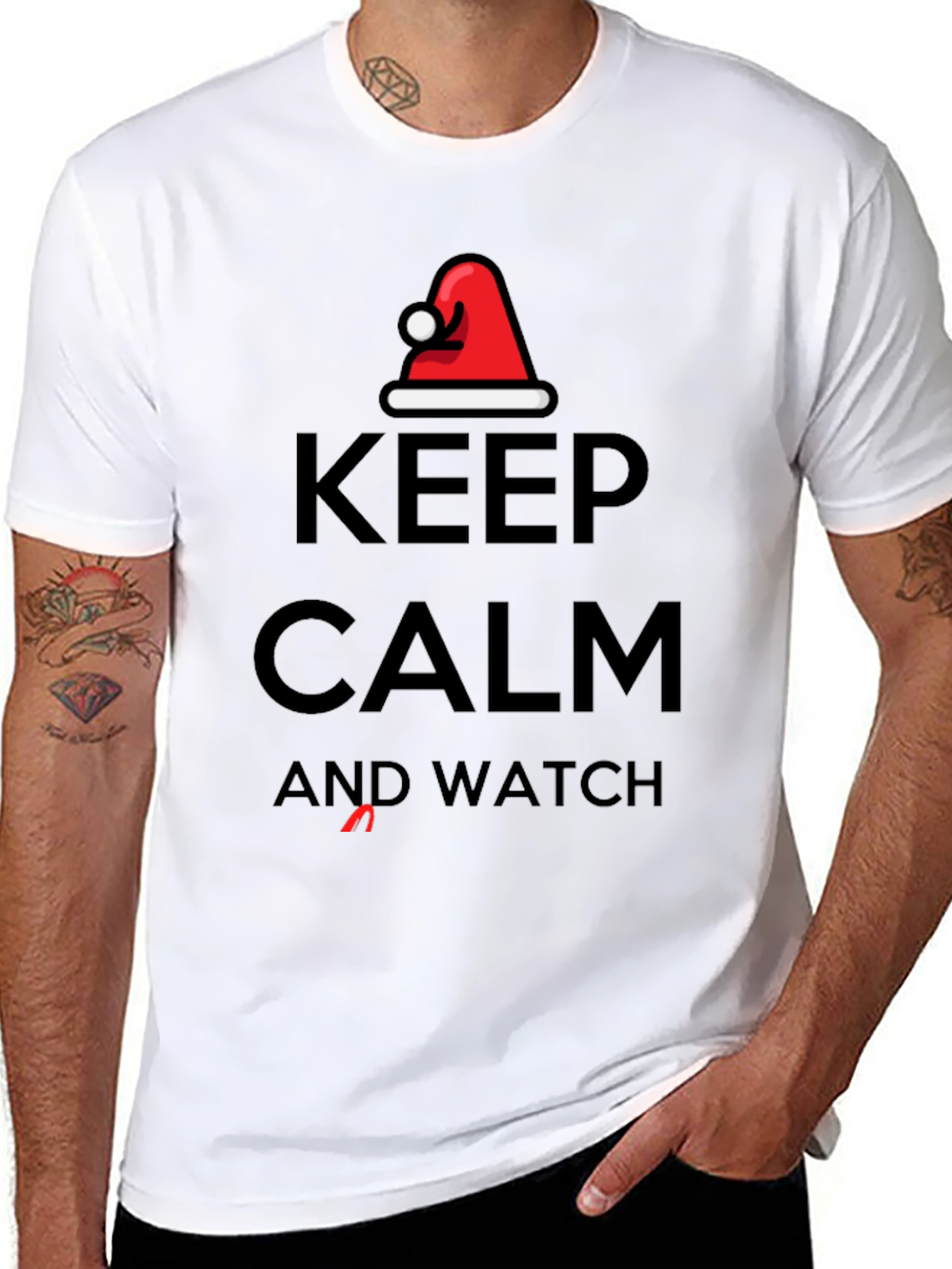 Black Keep Calm and Watch T-Shirt view 8