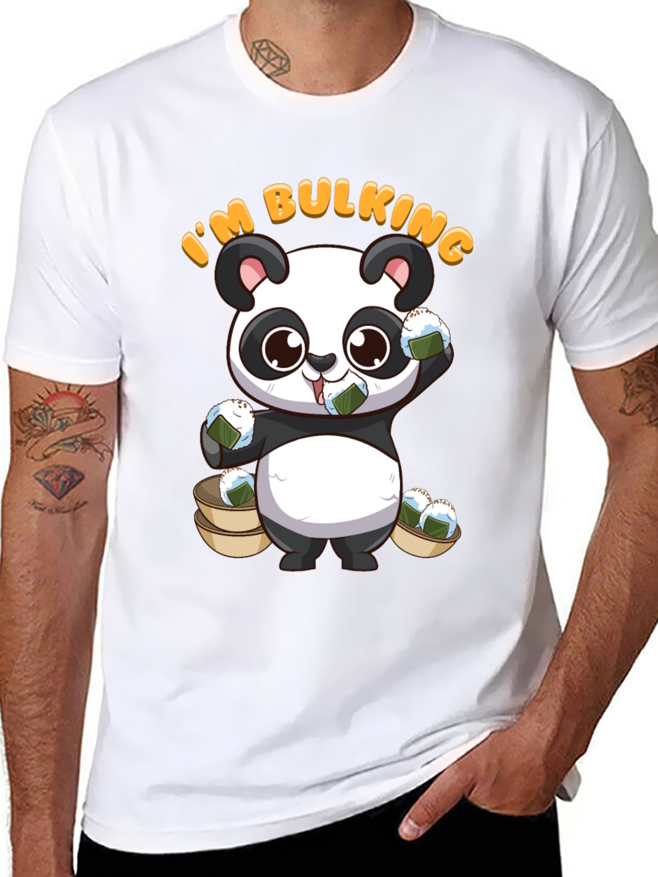 Black I'm Bulking Panda T-Shirt view 8