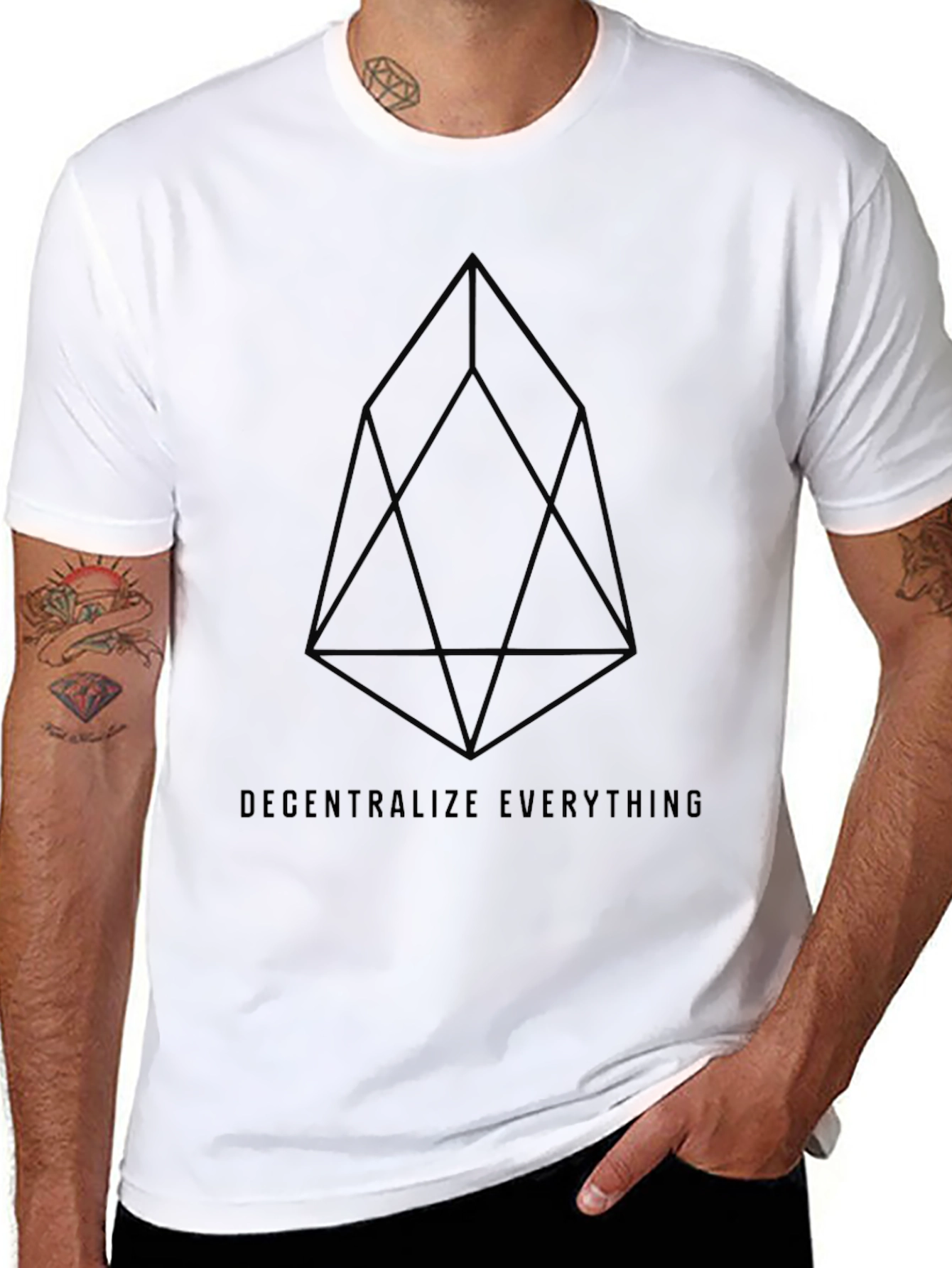 Black Decentralize Everything Black Tee view 8