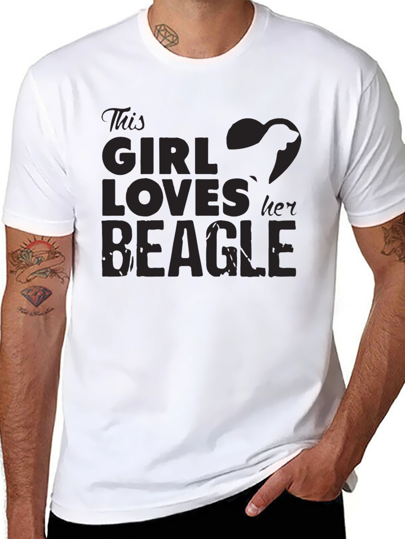 Black Girl Loves Beagle T-Shirt - Black Dog Lover Tee view 8
