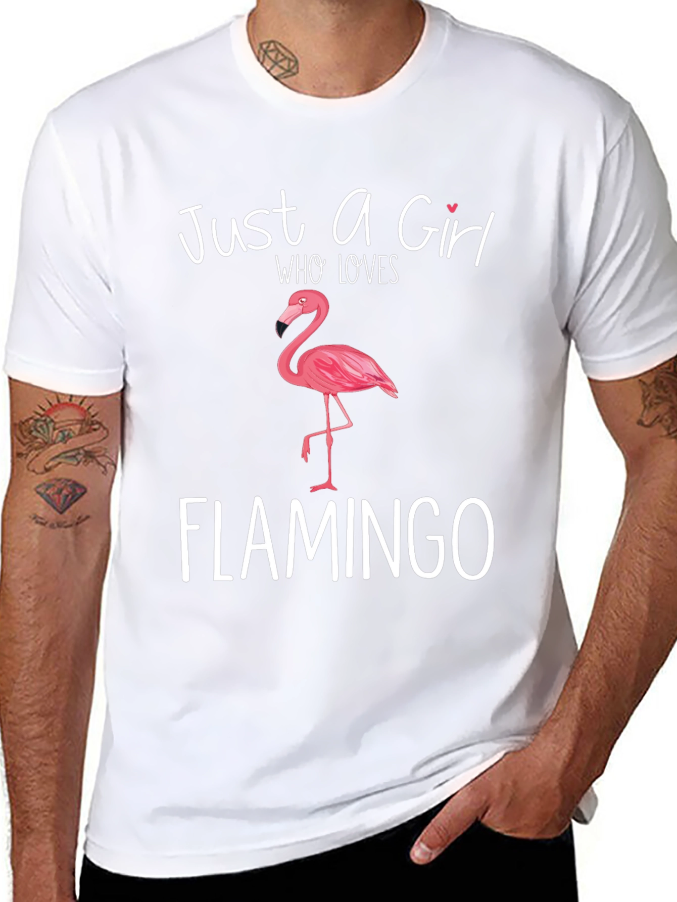 Black Flamingo Girl T-Shirt - Cute Animal Lover Tee view 8