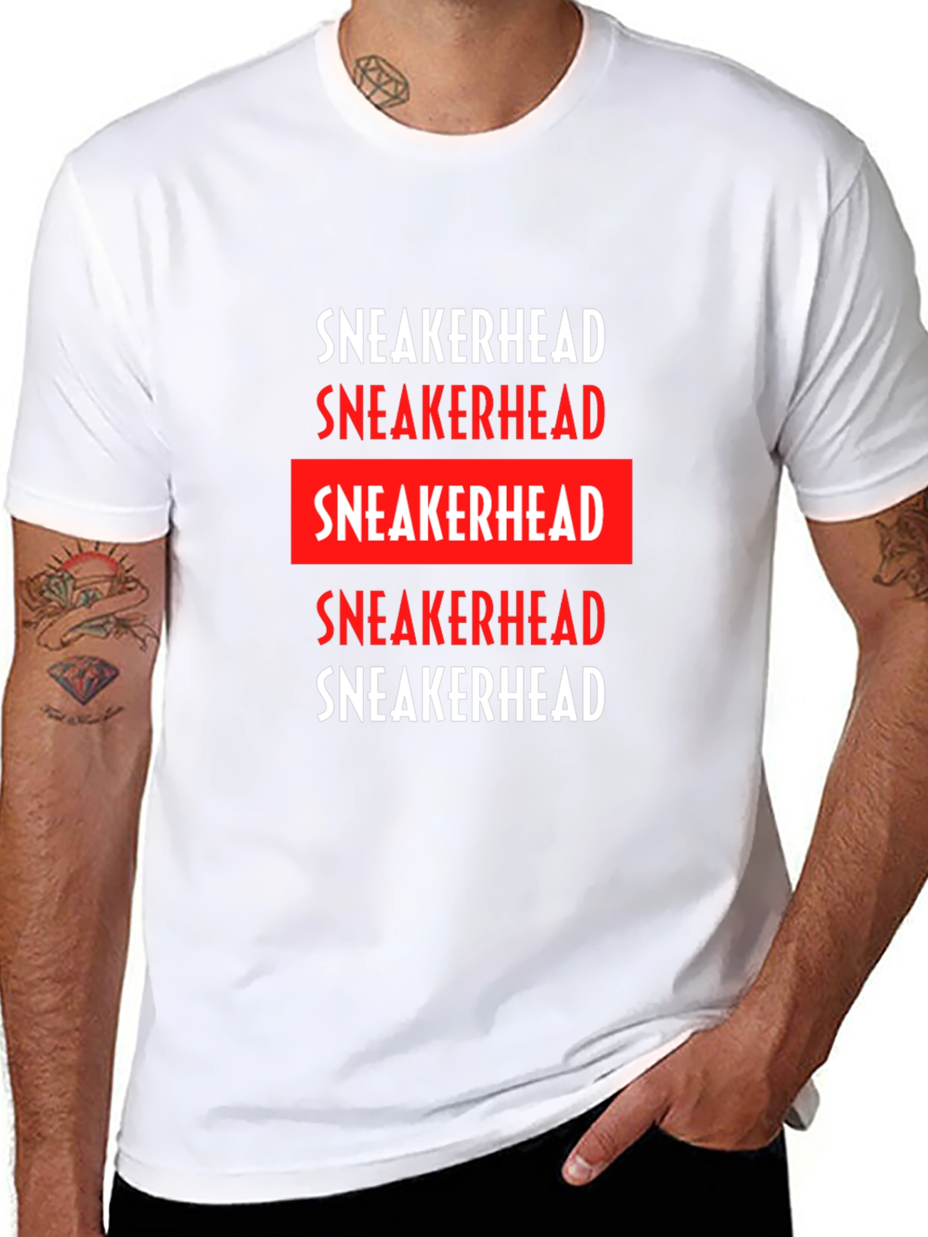 Black Sneakerhead Graphic Tee - Black Cotton Crew Neck view 8