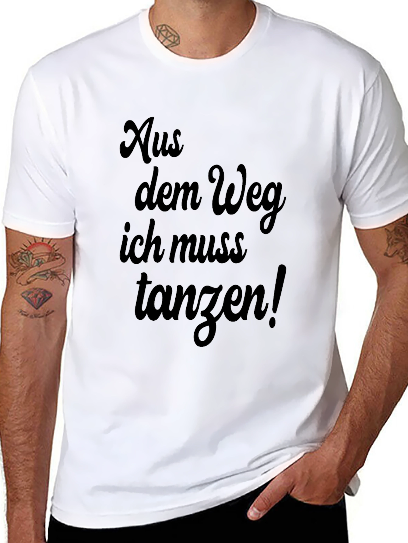 Black Aus dem Weg T-Shirt - Funny German Dance Tee view 8