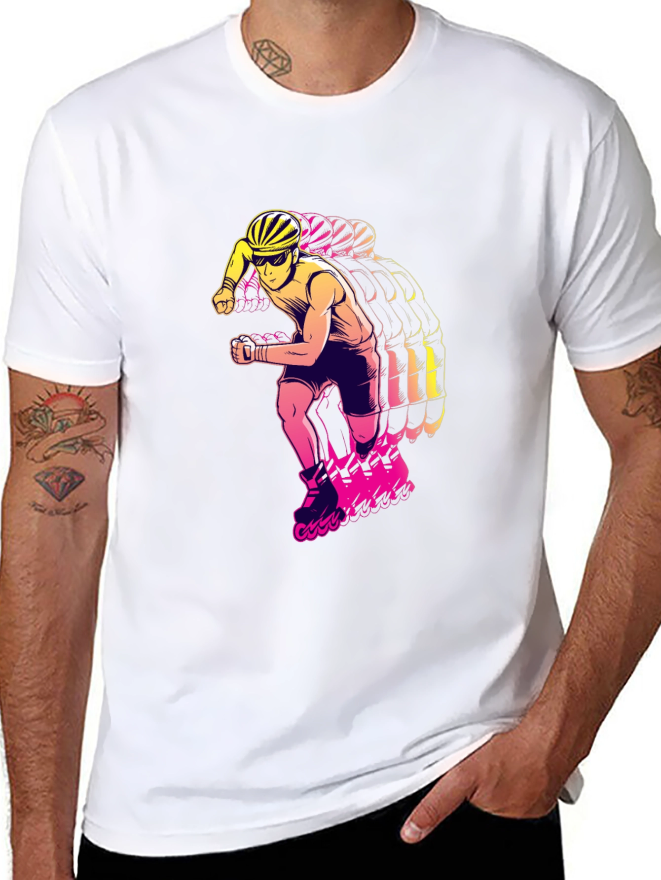 Black Roller Skate T-Shirt - Retro Style view 8
