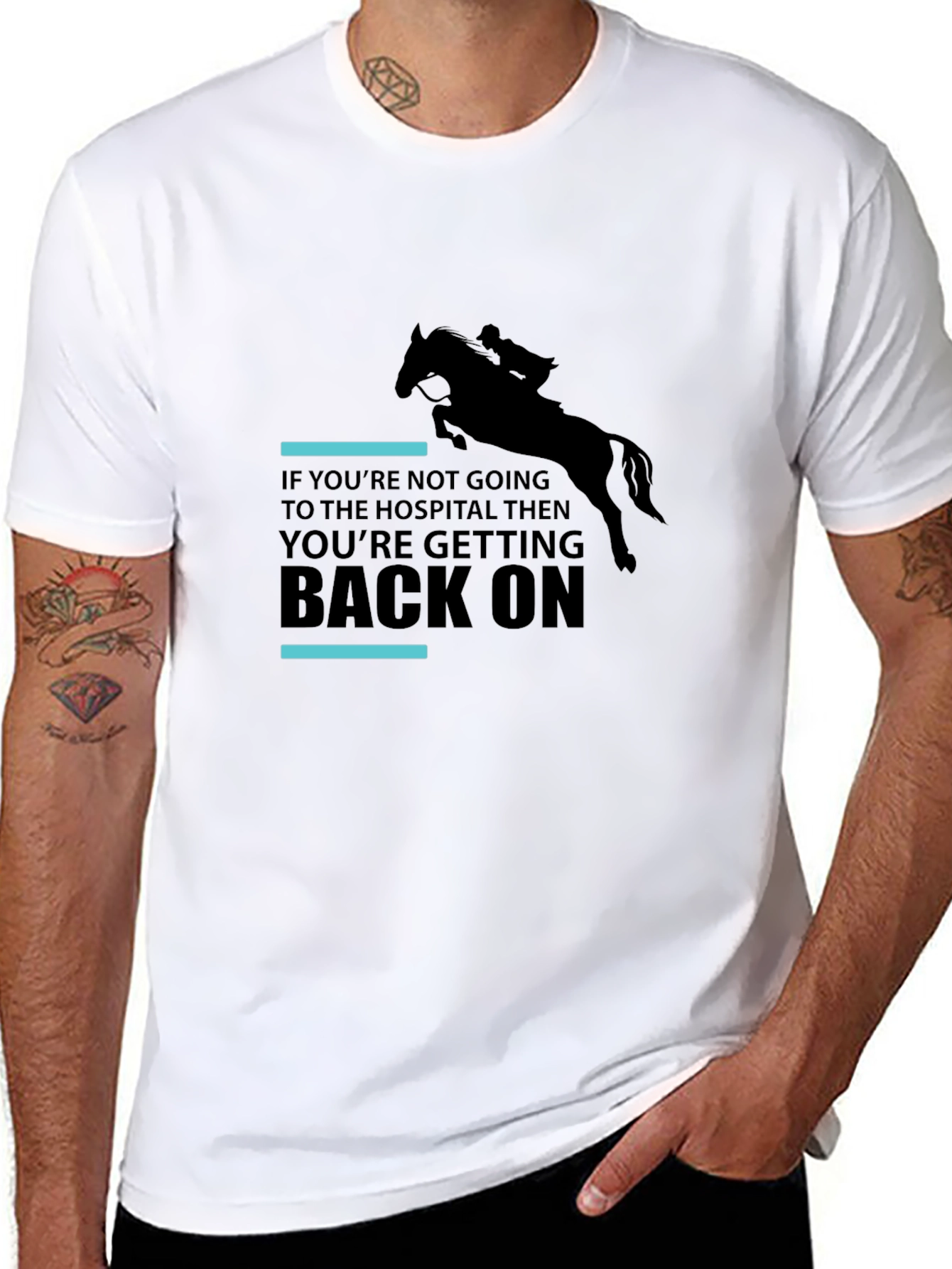 Black Equestrian Horseback Riding T-Shirt - Get Back On view 8