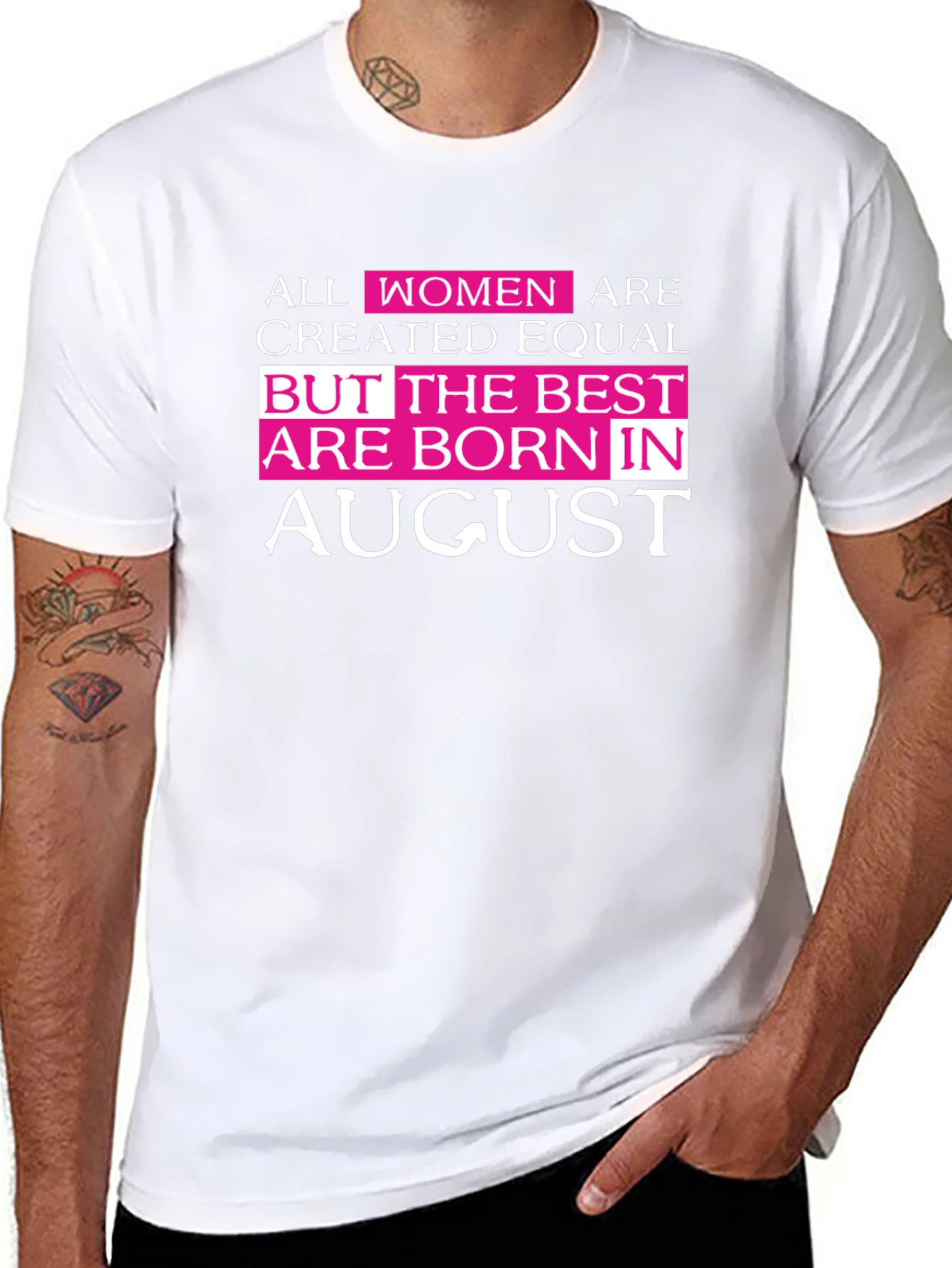Black Best Women Born in August T-Shirt view 8