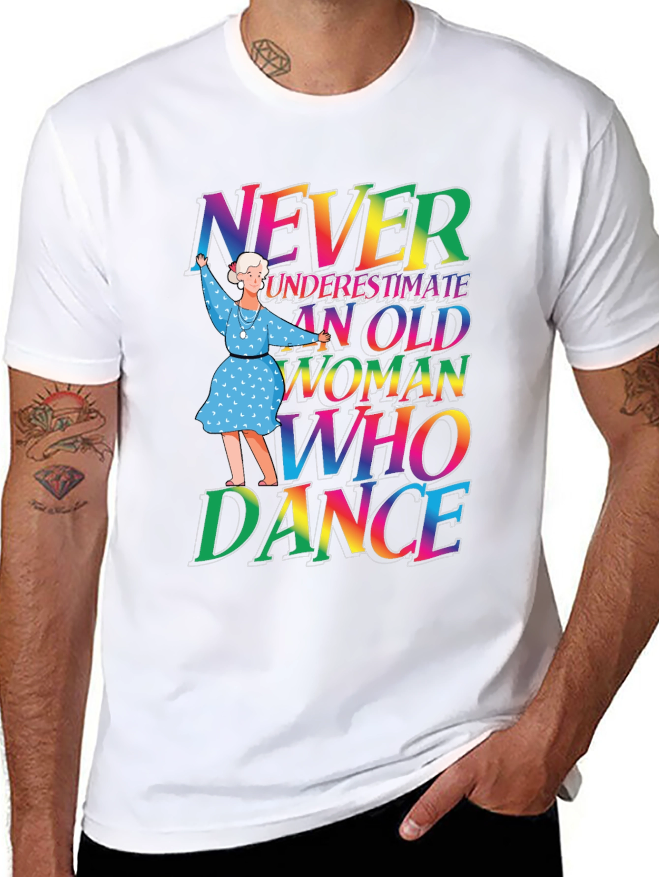 Black Never Underestimate Old Woman Who Can Dance T-Shirt view 8