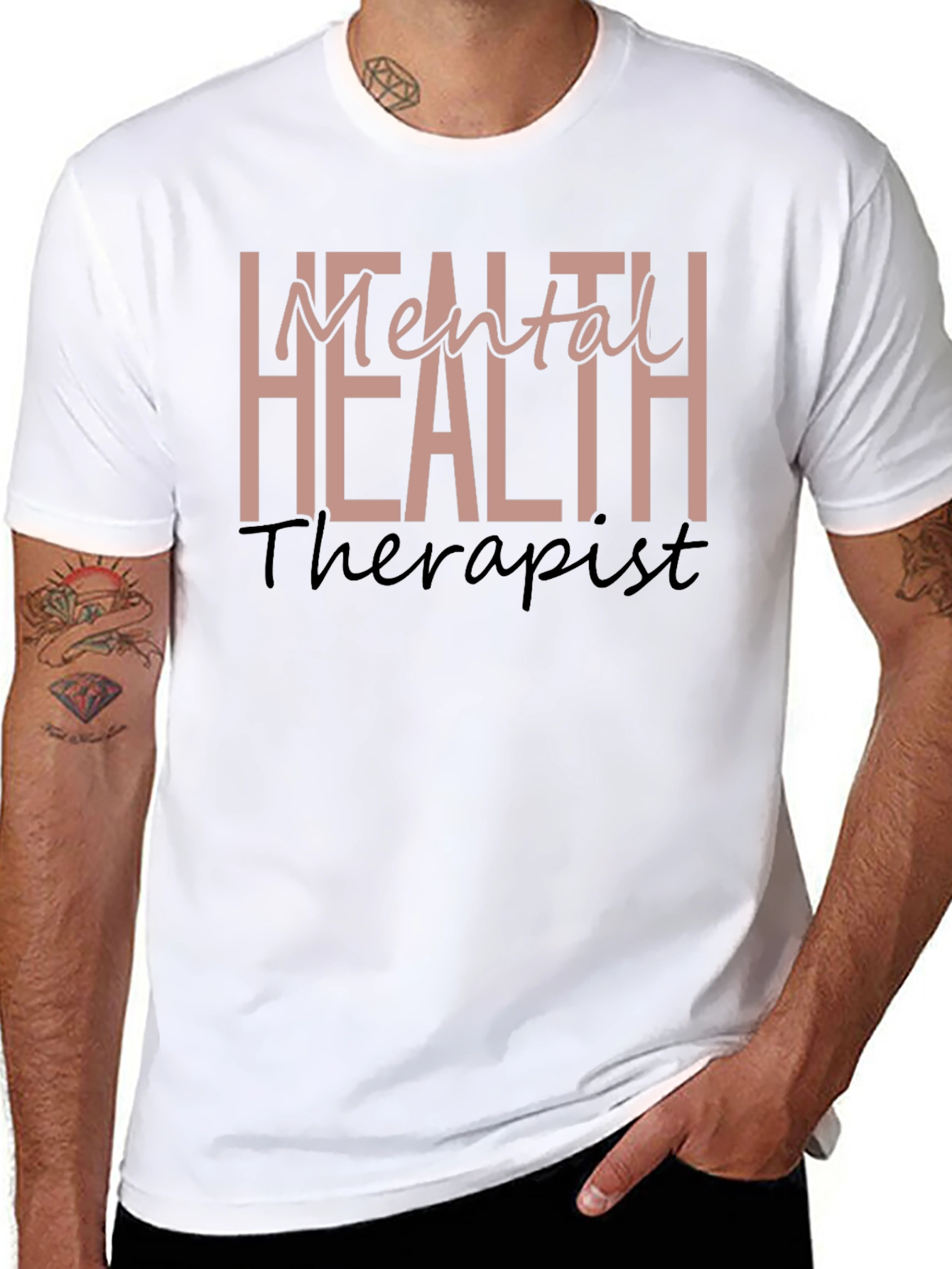 Black Mental Health Therapist Graphic Tee view 8