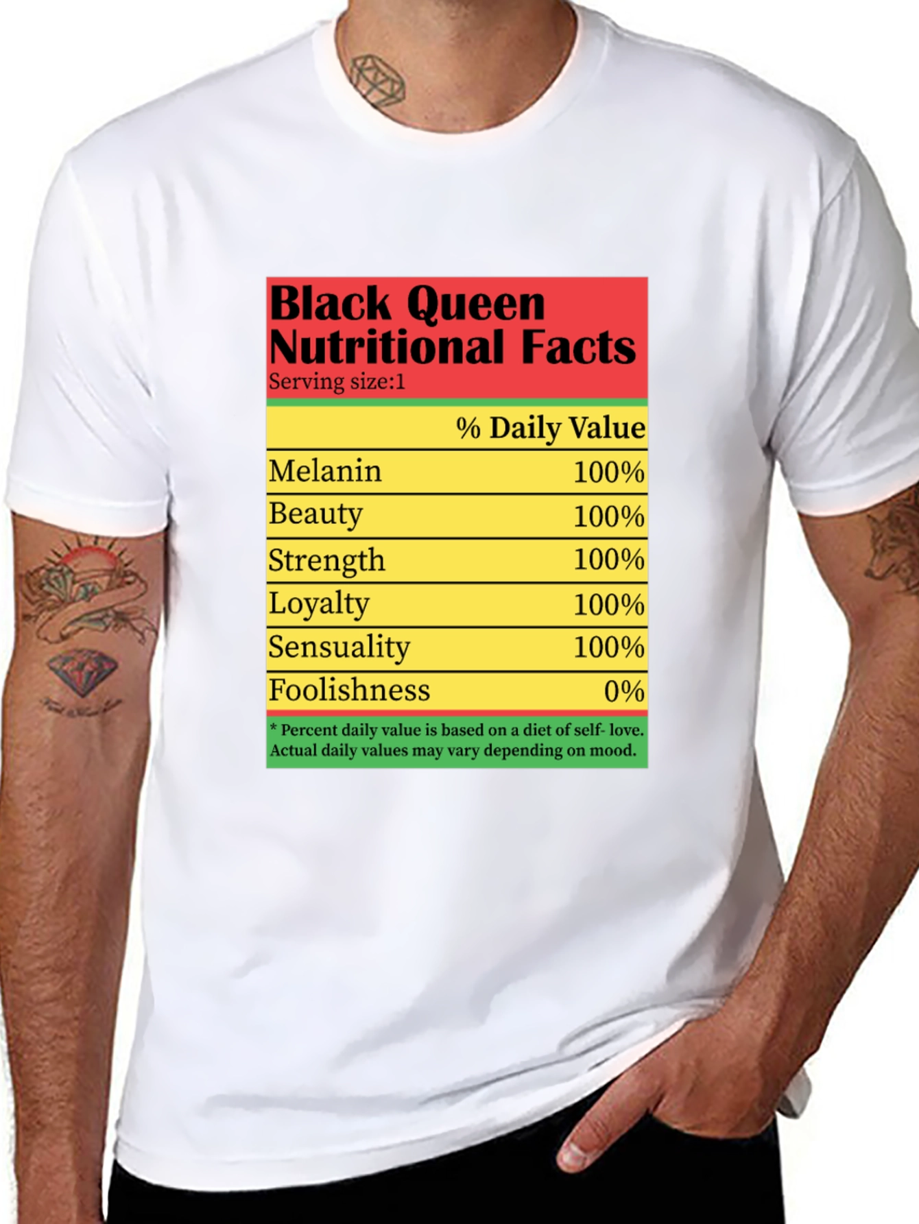 Black Black Queen Nutritional Facts T-Shirt view 8