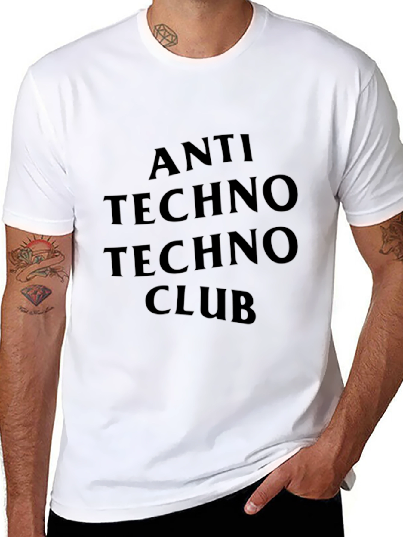 Black Anti Techno Techno Club T-Shirt - Black view 8