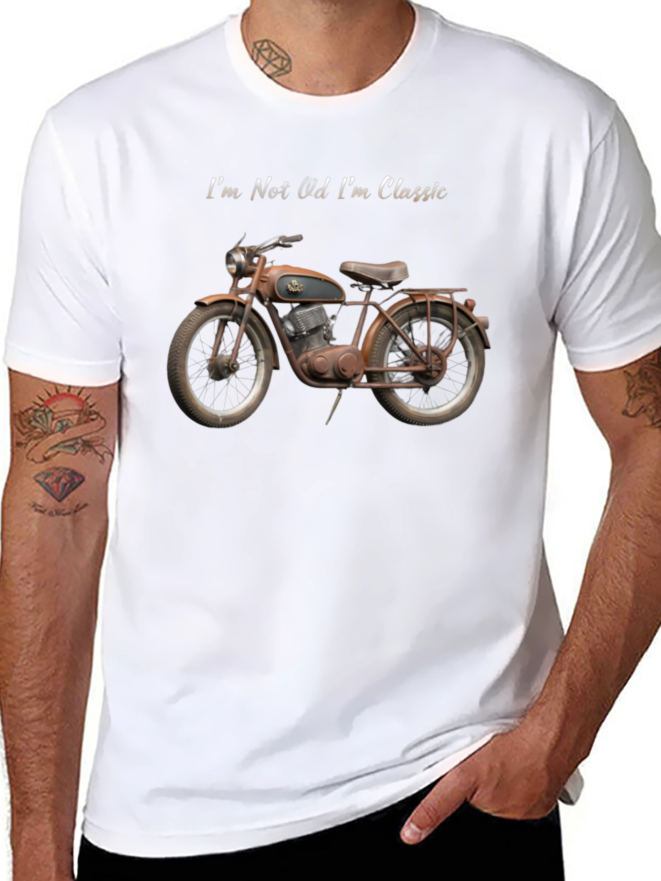 Black Vintage Motorcycle Graphic T-Shirt - Classic Style view 8