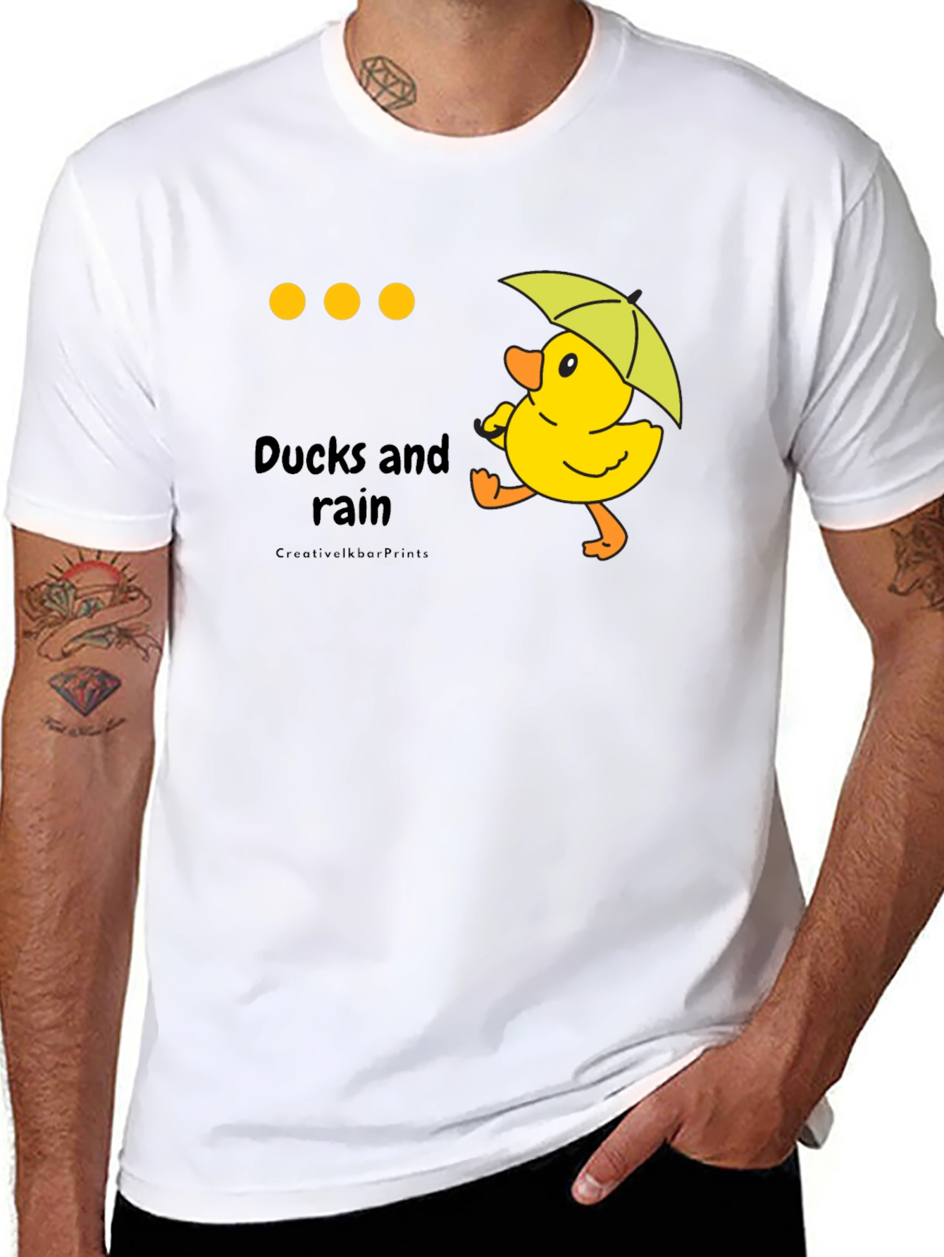 Black Ducks in Rain T-Shirt view 8