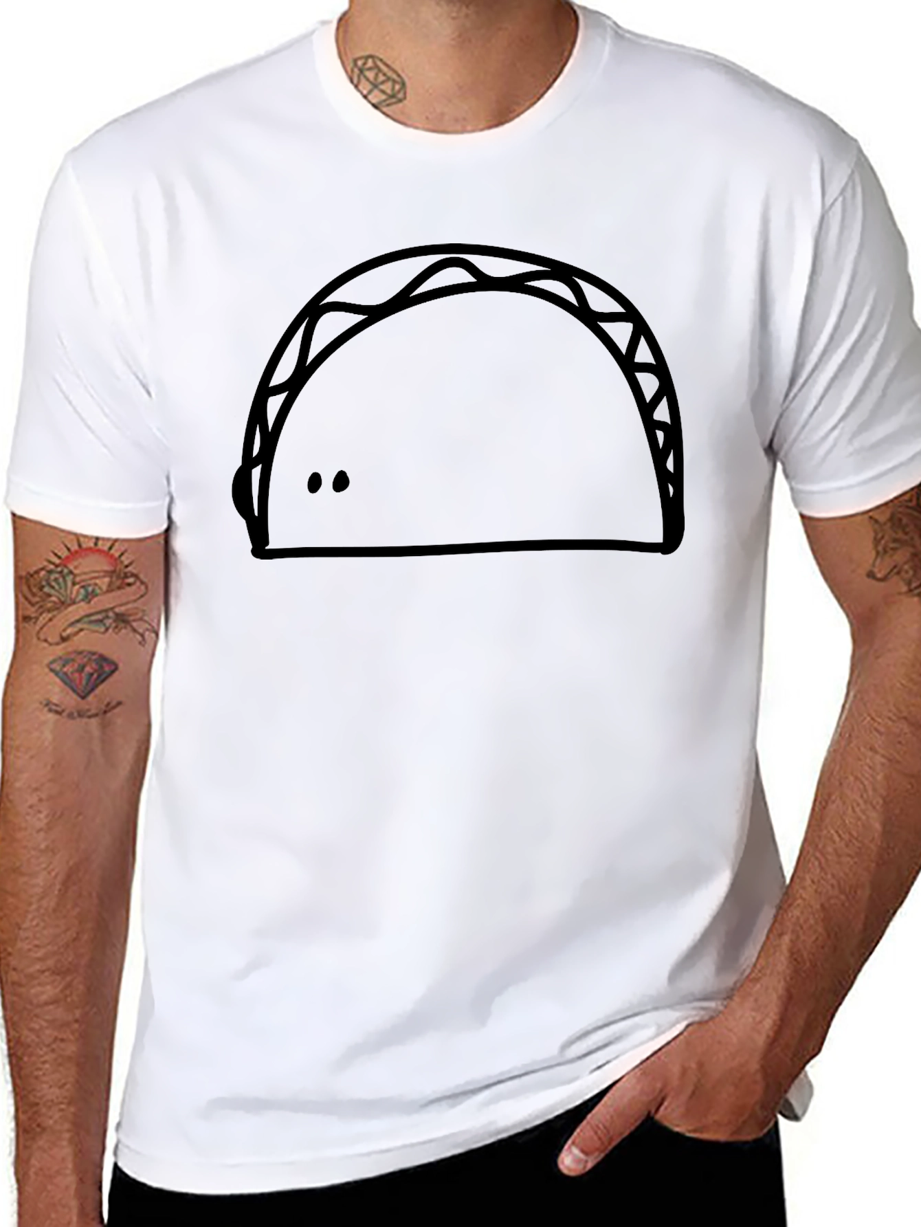 Black Funny Taco Graphic T-Shirt - Casual Style view 8