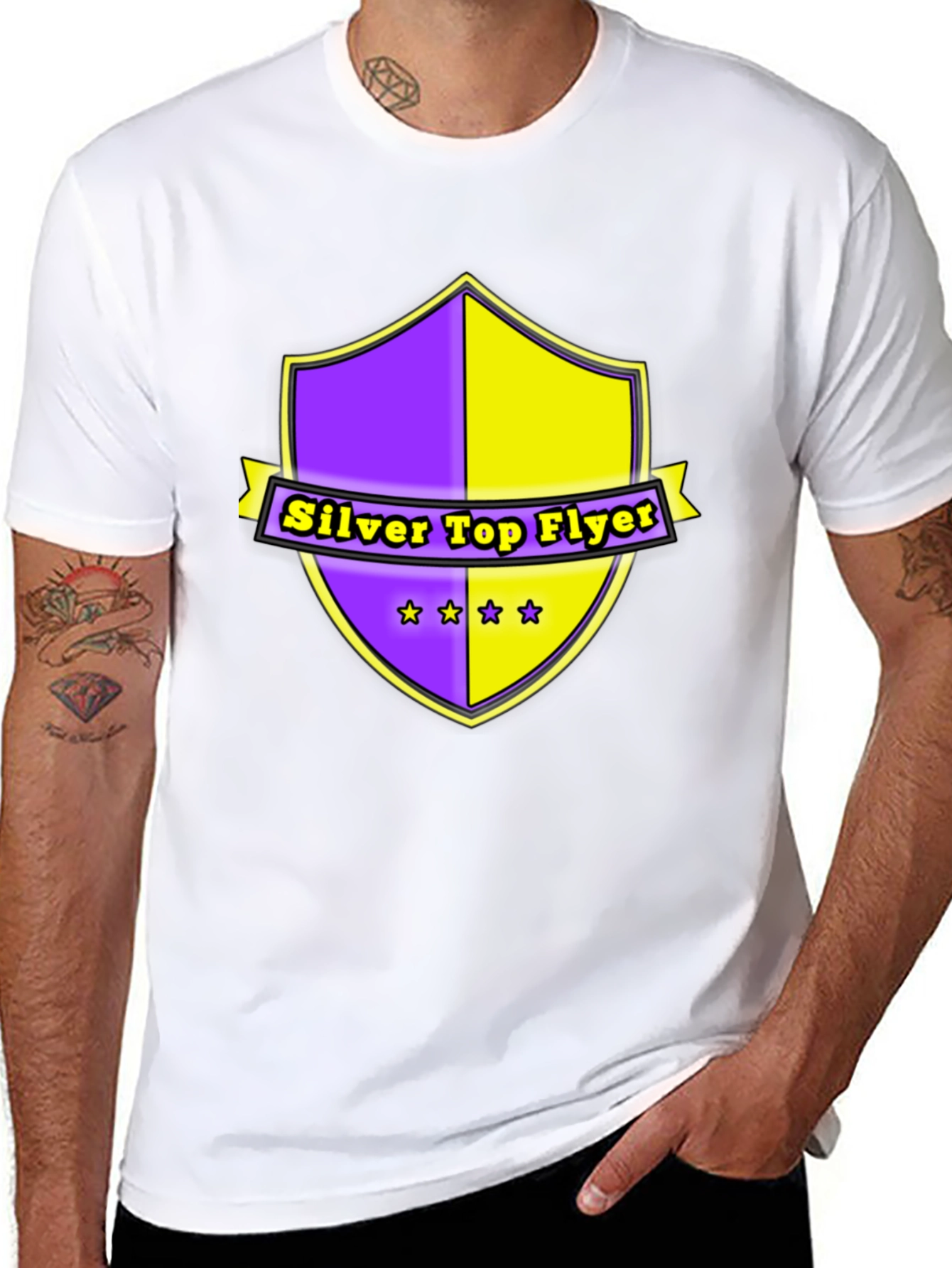 Black Silver Top Flyer Graphic T-Shirt view 8