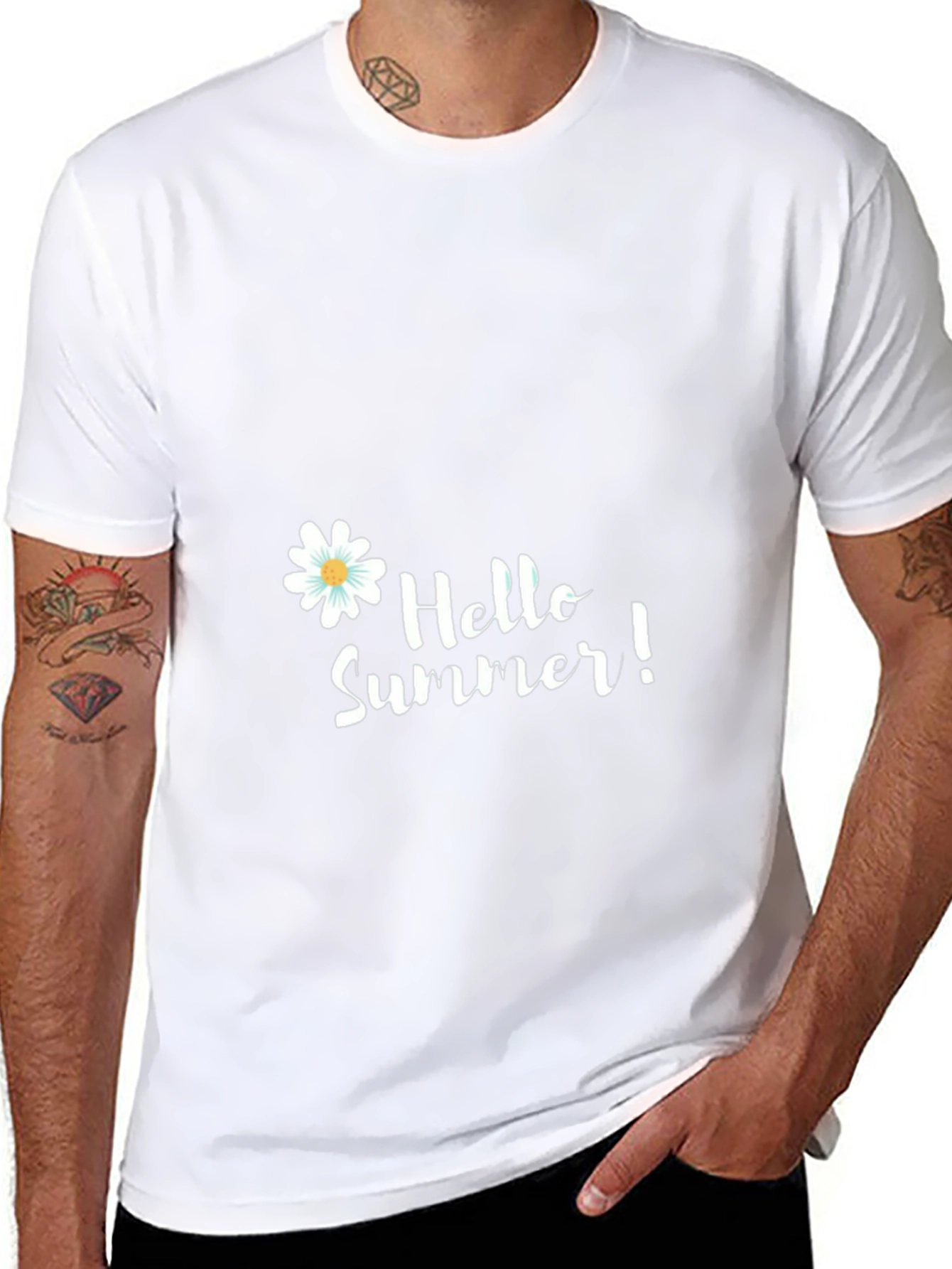 Black Hello Summer Black T-Shirt view 8