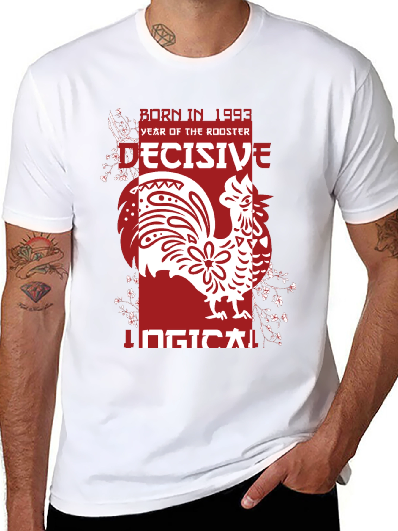 Black Year of the Rooster 1993 Graphic T-Shirt view 8