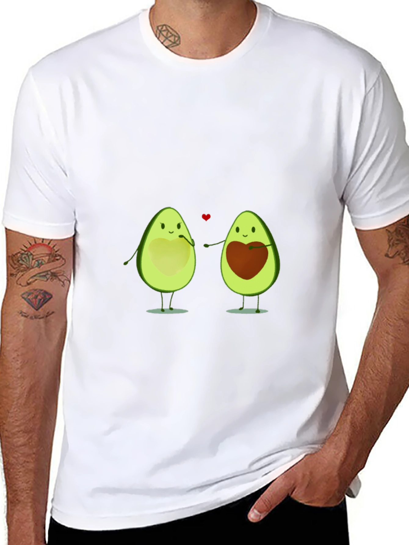 Black Avocado Love T-Shirt - Cute Couple Tee view 8