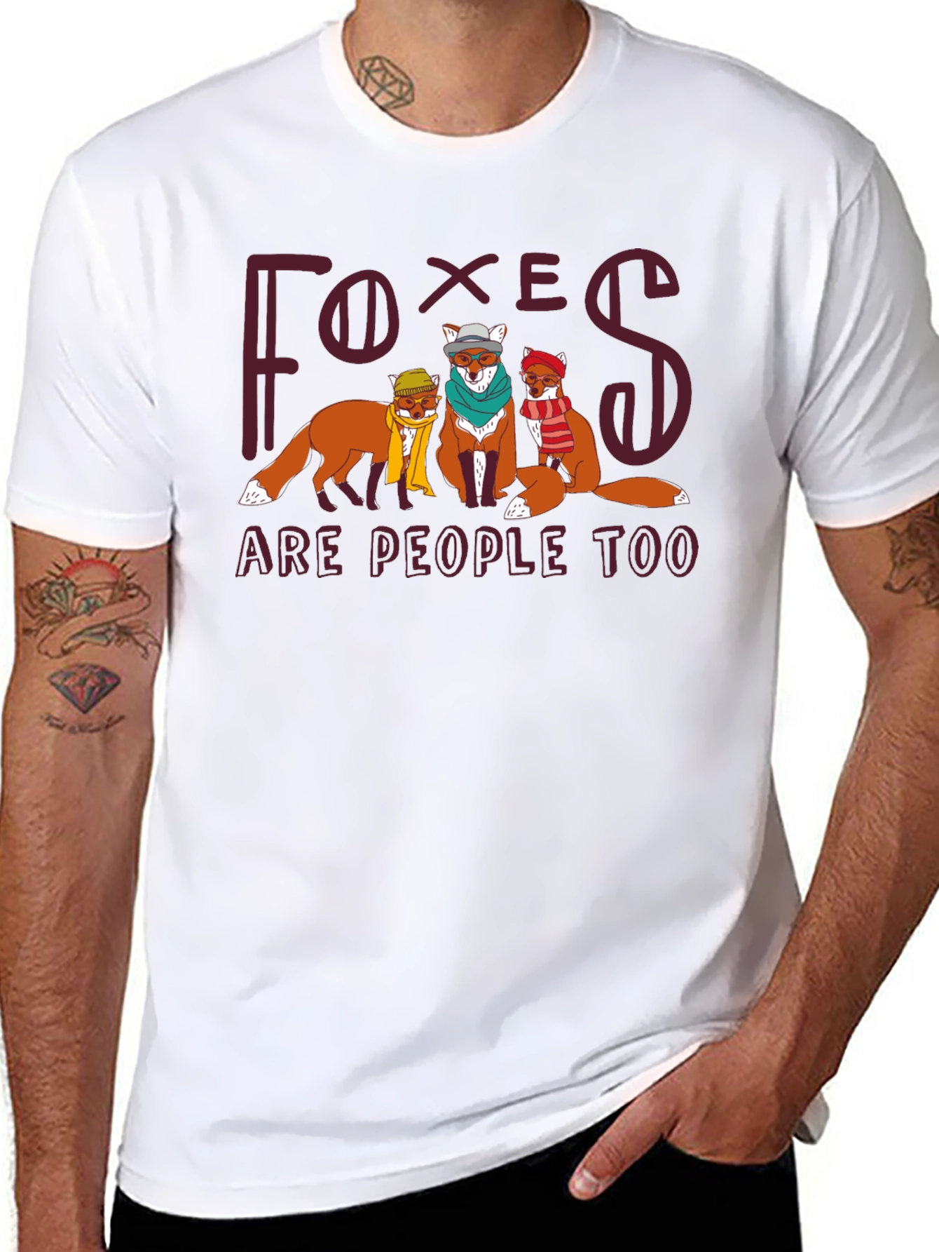 Black Foxes Are People Too Black Graphic T-Shirt view 8