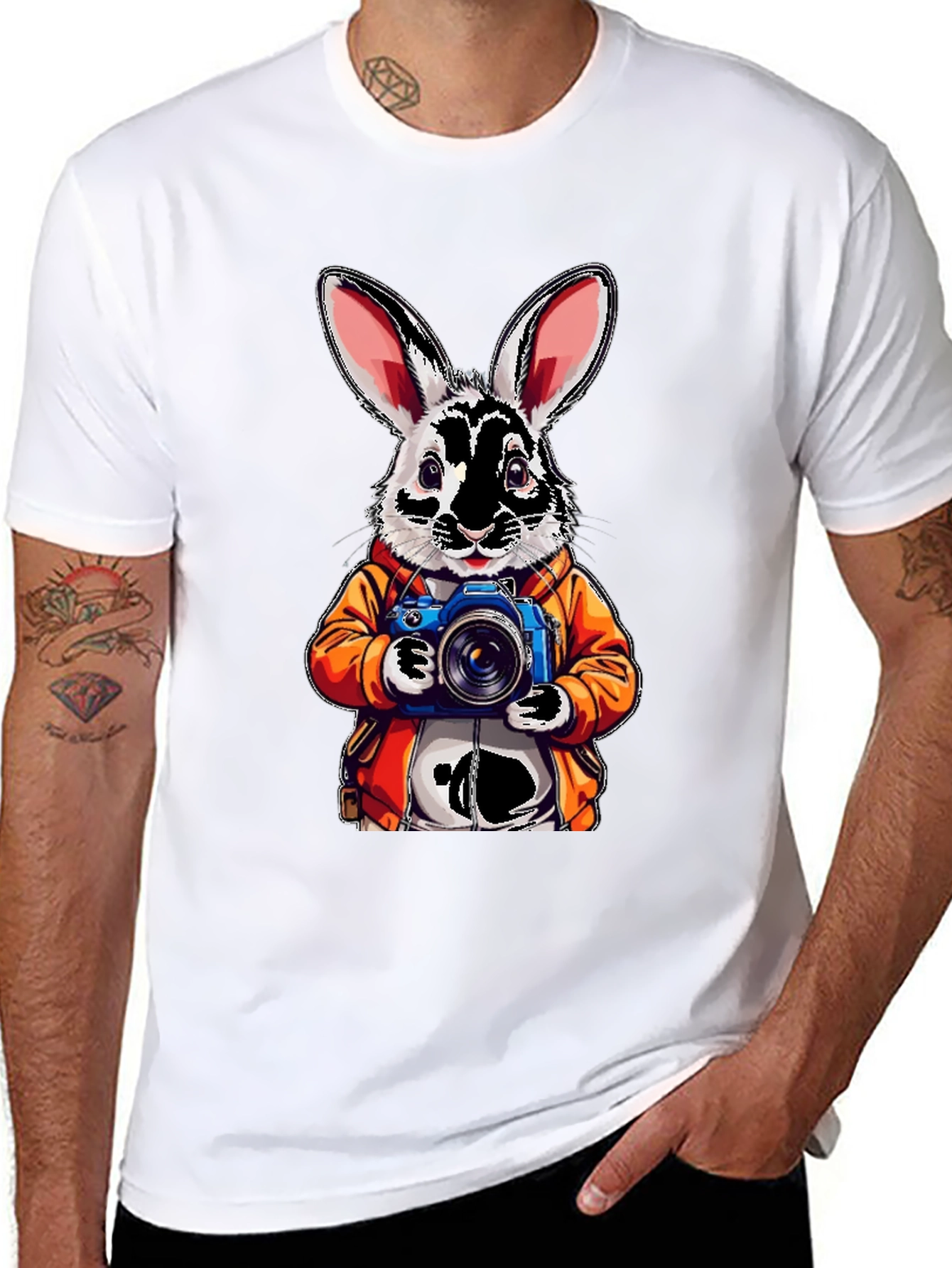 Black Rabbit Photographer Graphic Tee view 8