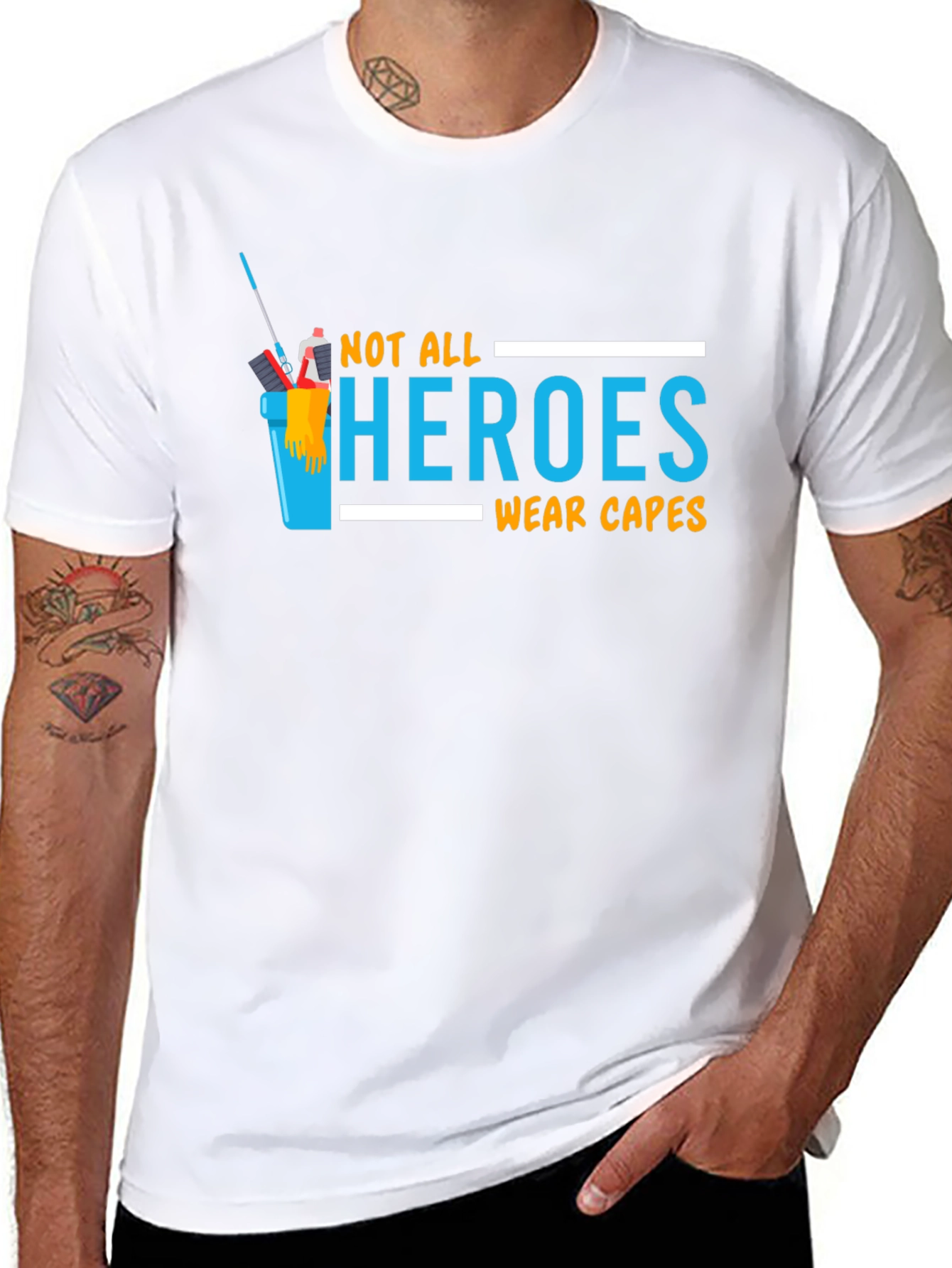 Black Not All Heroes Wear Capes T-Shirt view 8
