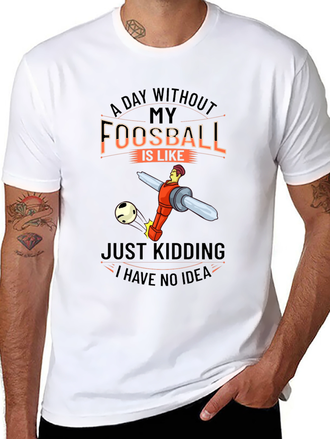 Black Foosball Player Graphic T-Shirt - Funny Tee view 8