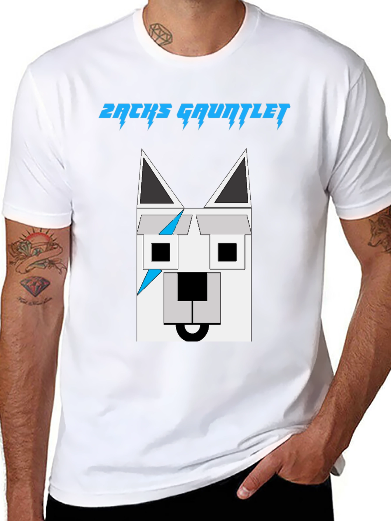 Black Zachs Gauntlet Graphic Tee - Unique Geometric Dog Design view 8