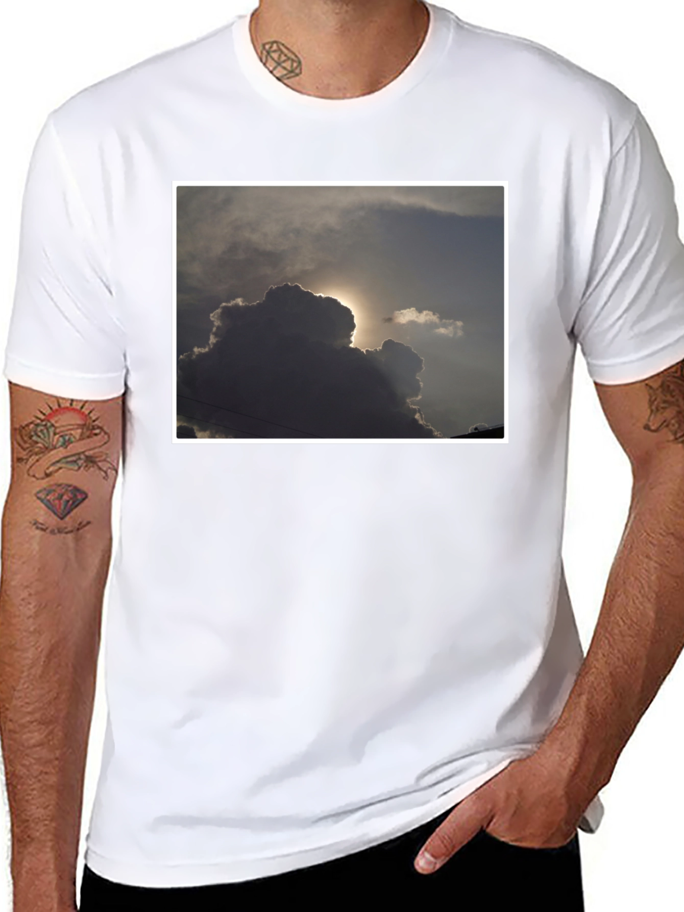 Black Cloudscape Graphic T-Shirt - Stylish and Unique view 8