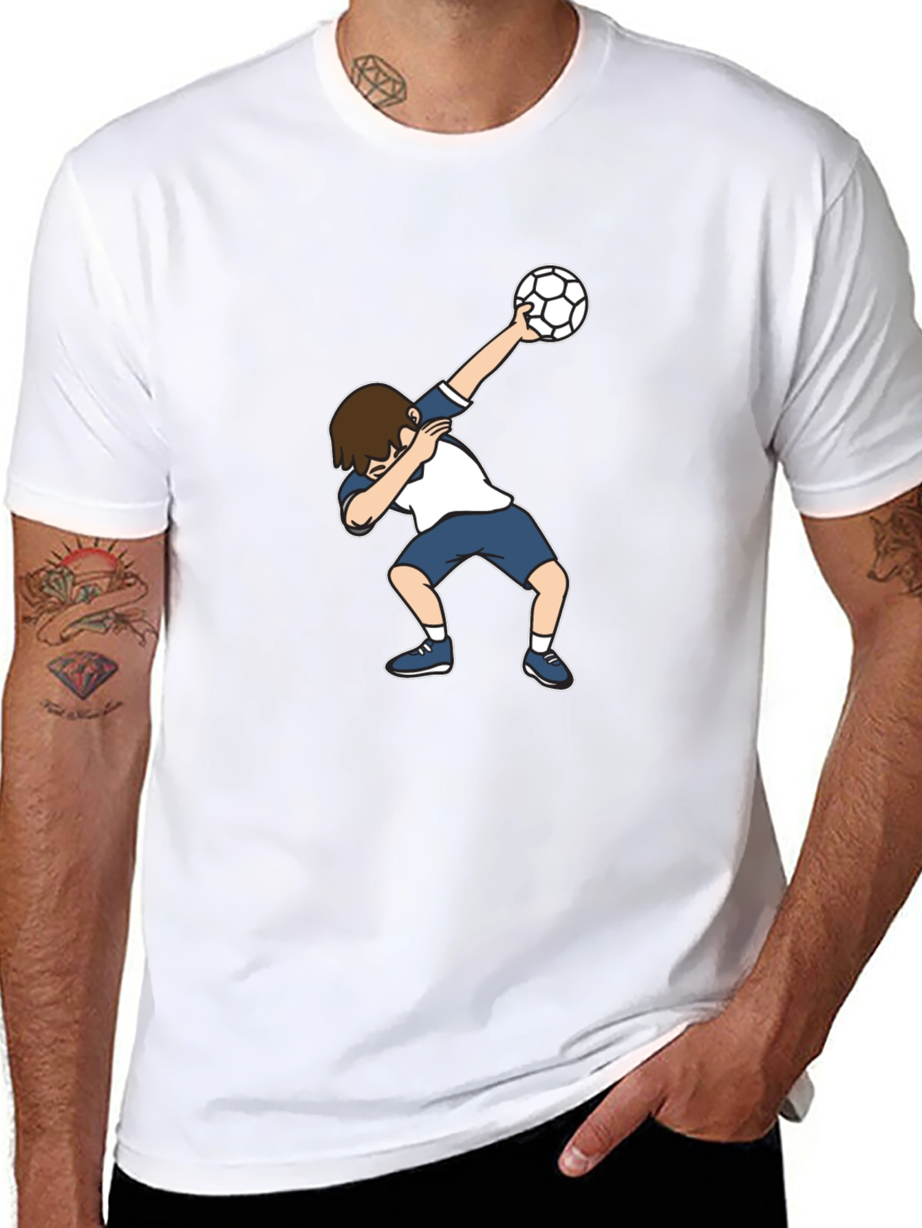 Black Soccer Dab T-Shirt - Fun Graphic Tee view 8