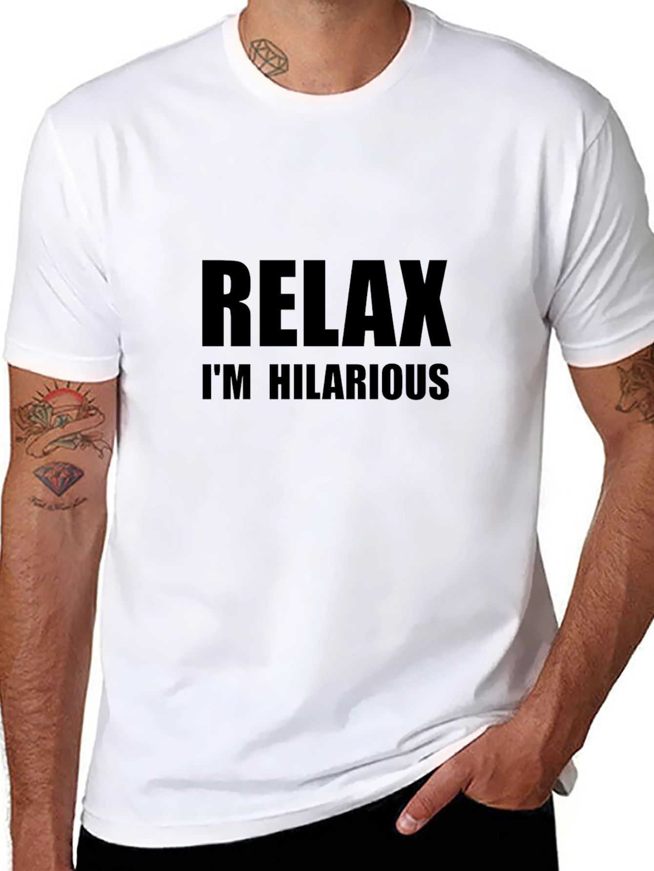 Black Relax I'm Hilarious Graphic T-Shirt view 8