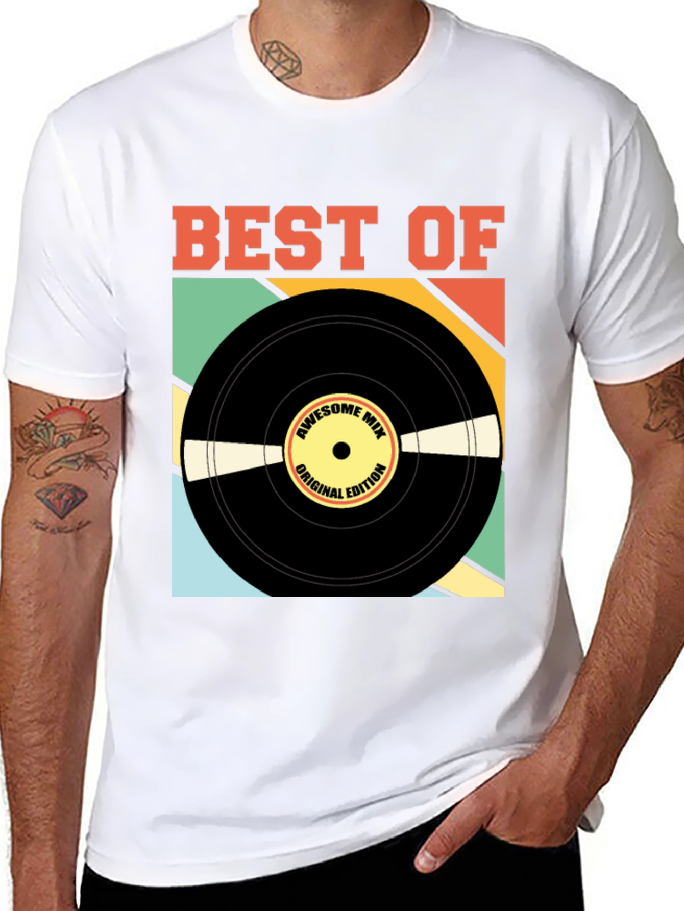 Best Of Awesome Mix Retro Vinyl Record T-Shirt - 8