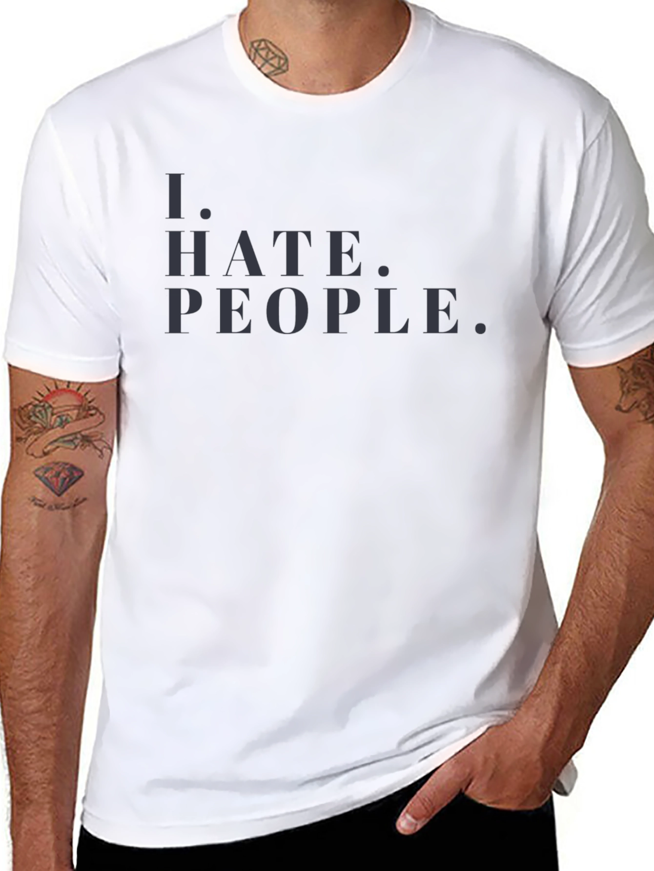 Black I Hate People Graphic Tee - Mens Black T-Shirt view 8