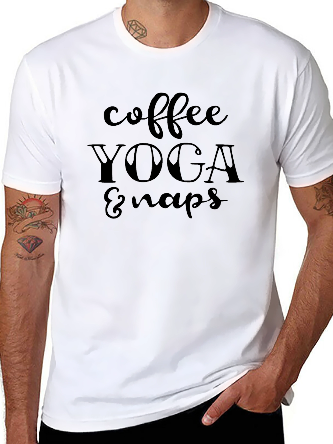 Black Coffee Yoga & Naps Graphic Tee - Relaxed Style view 8