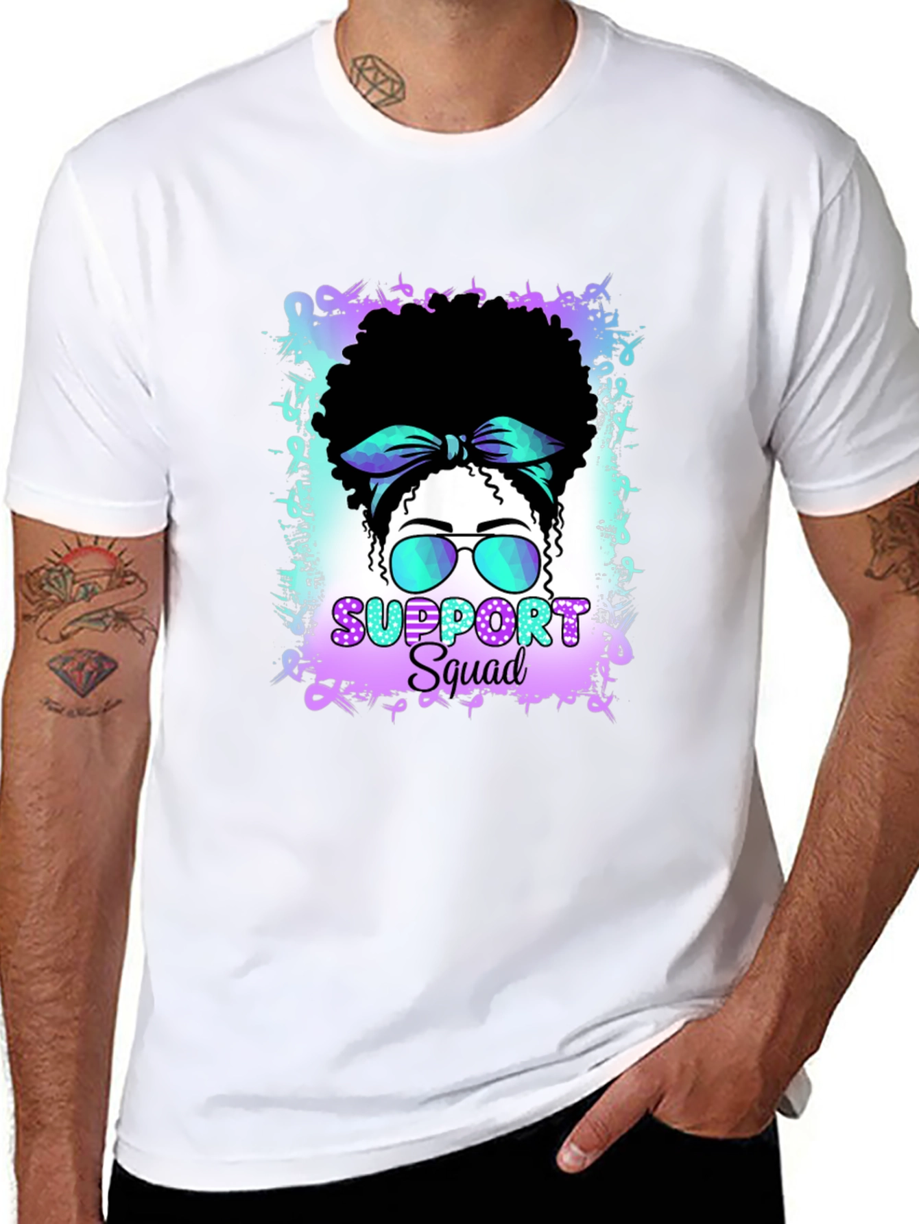 Black Support Squad Graphic T-Shirt view 8