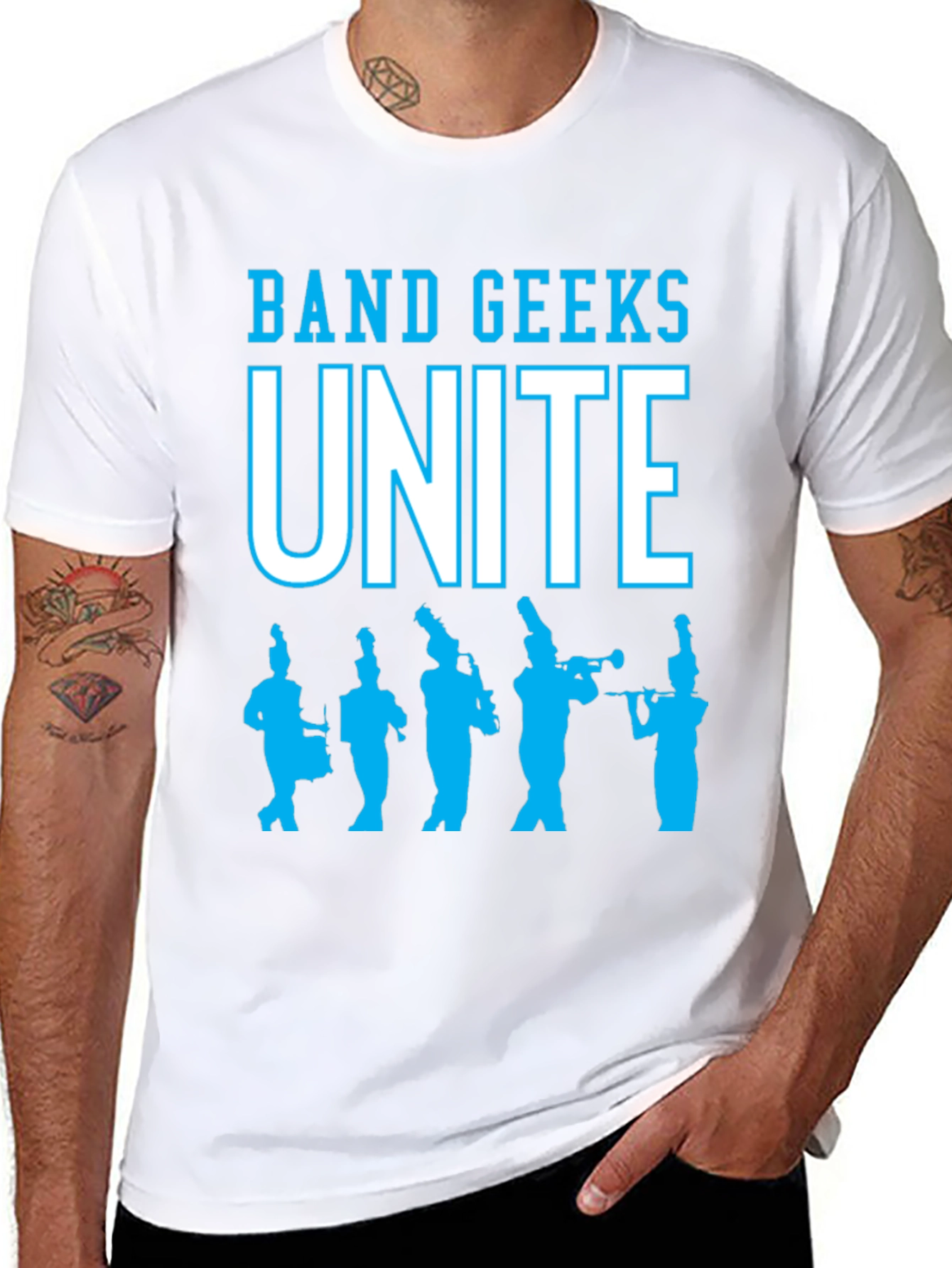 Black Band Geeks Unite Black T-Shirt view 8