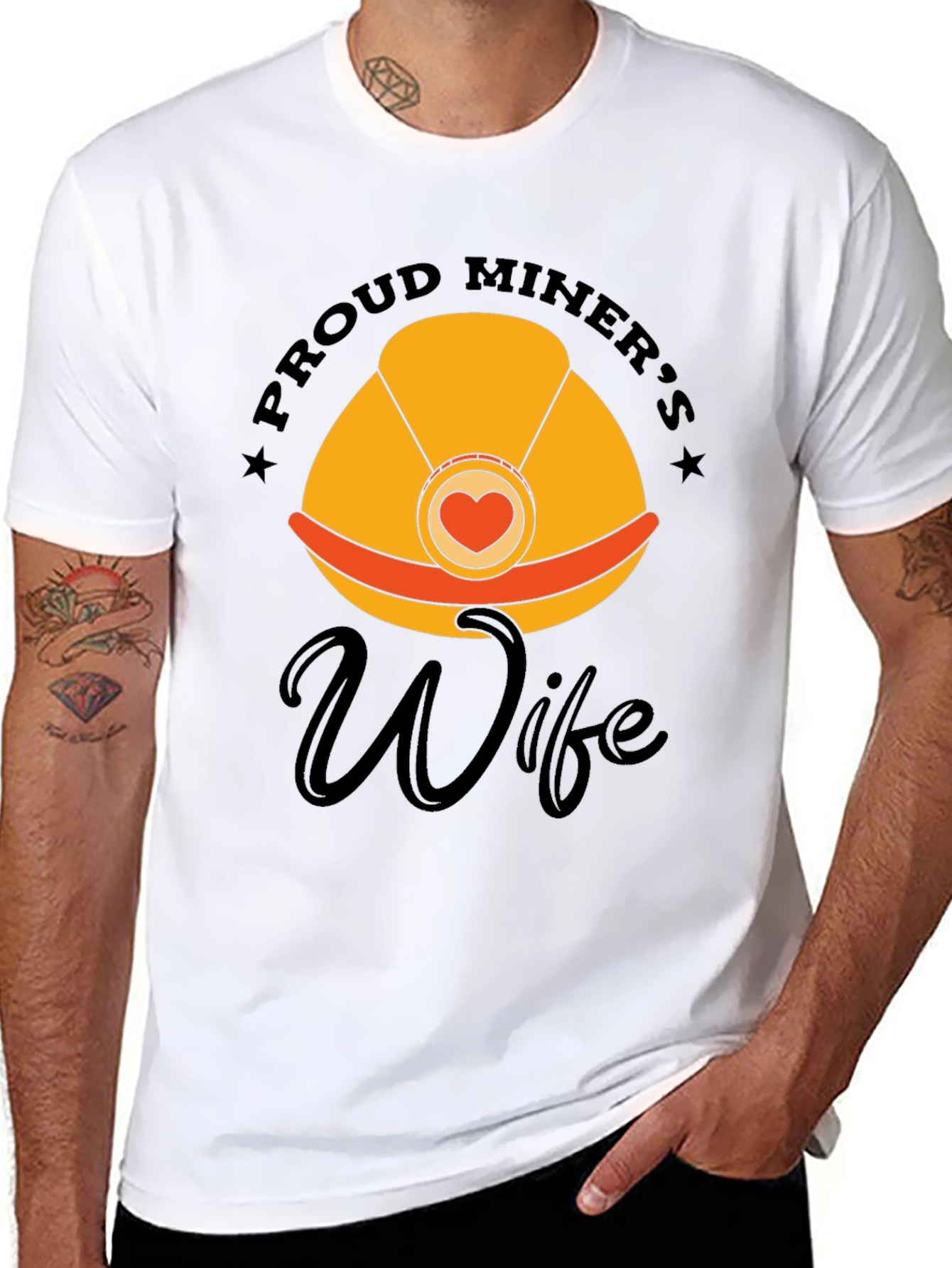 Black Proud Miner's Wife Graphic Tee view 8