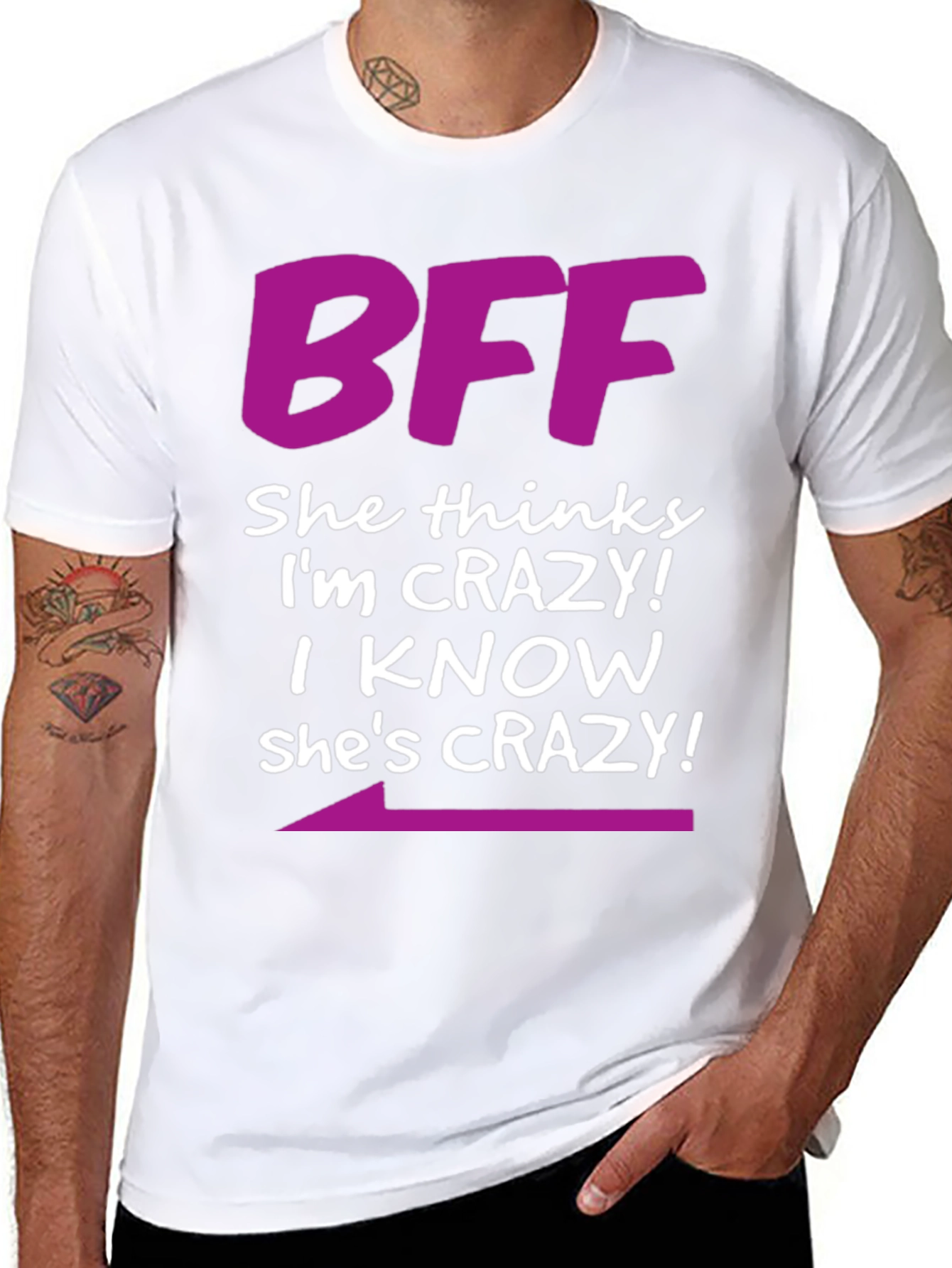 Black BFF Crazy Matching T-Shirt view 8