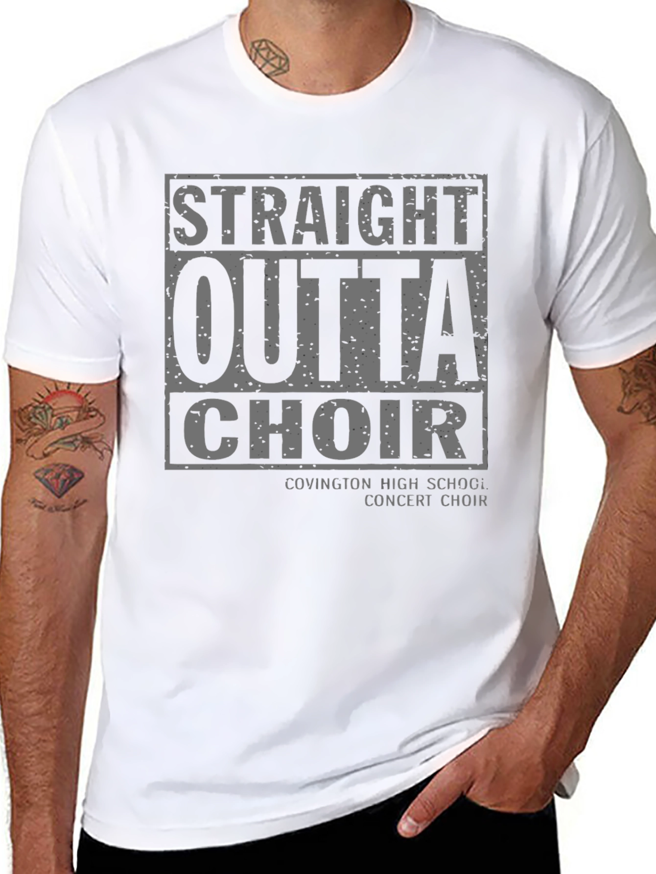 Black Straight Outta Choir T-Shirt view 8