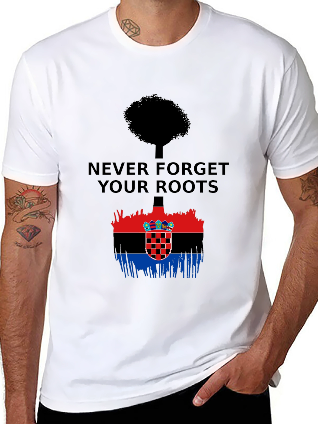 Never Forget Roots Croatia Flag Graphic Tee - 8