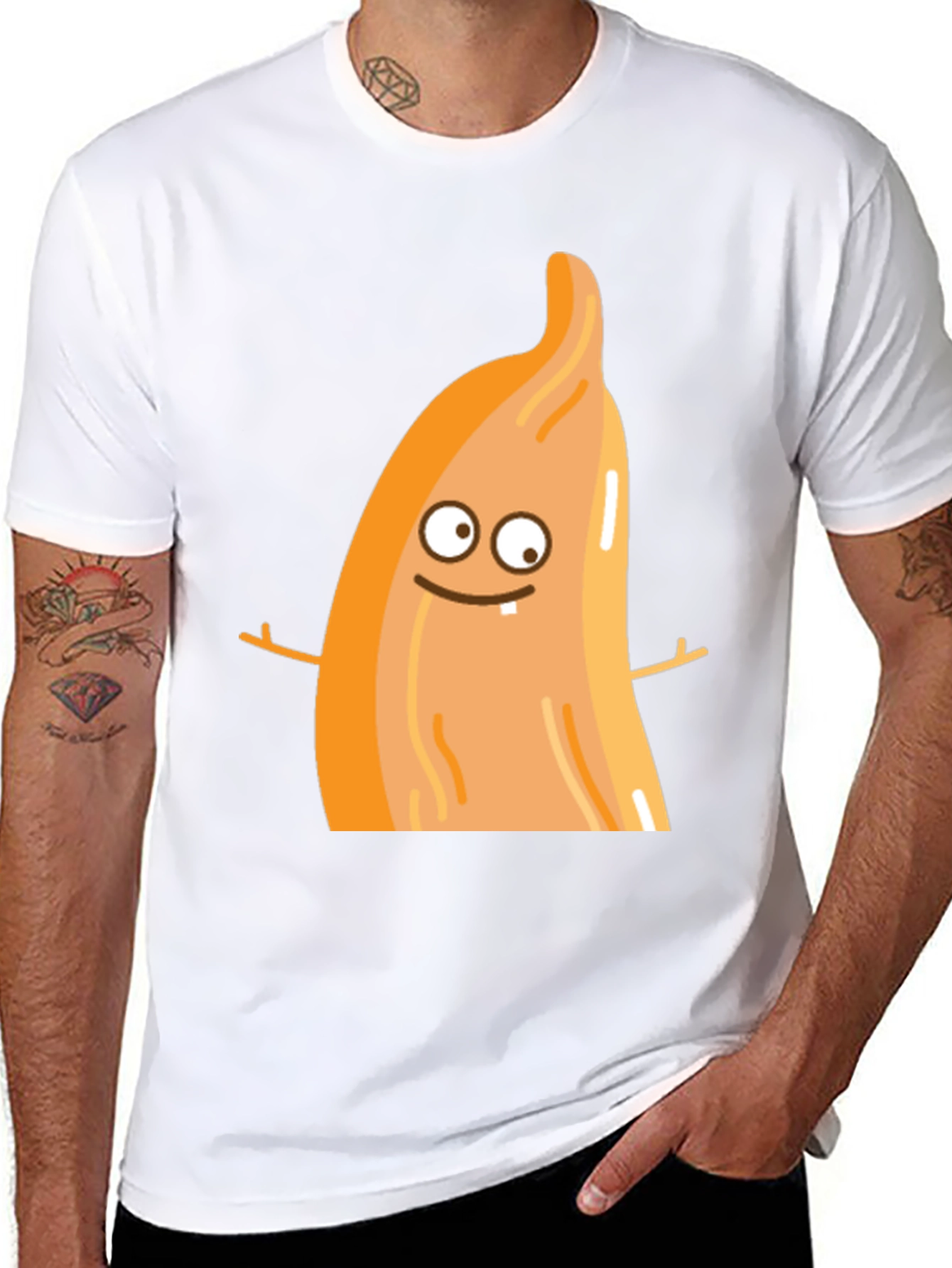 Black Funny Cartoon Food T-Shirt view 8