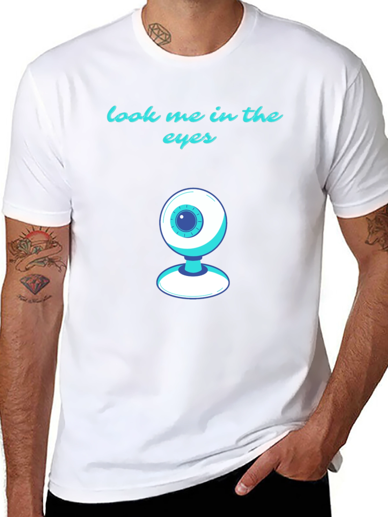 Black Look Me in the Eyes Graphic Tee view 8