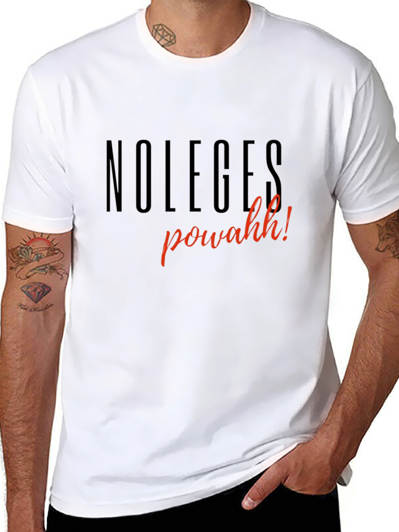 Black Noleges Powahh! Graphic T-Shirt view 8