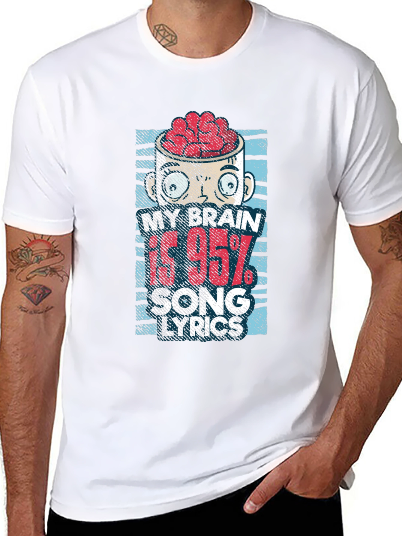 Black My Brain is 95% Song Lyrics T-Shirt view 8