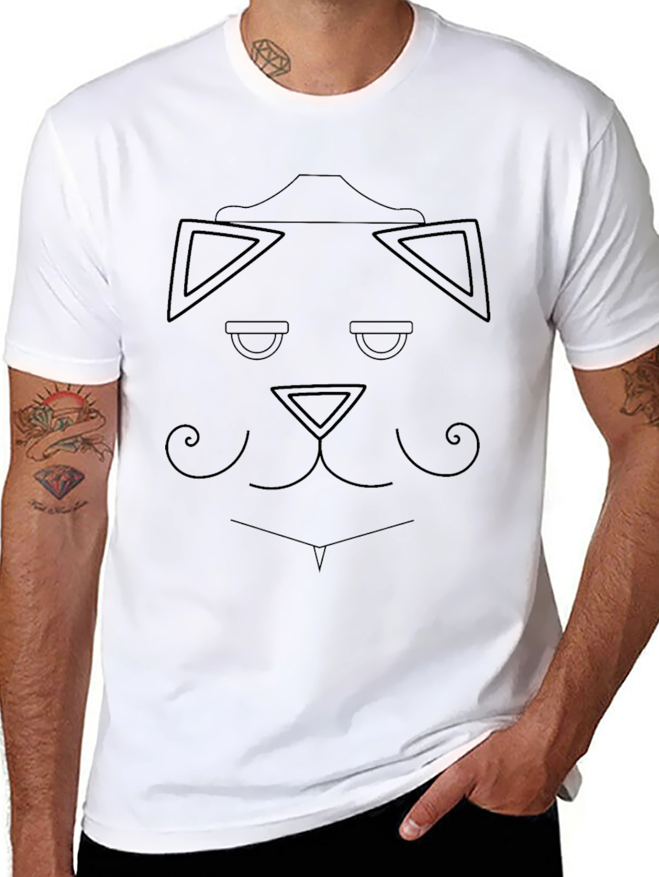 Black Abstract Geometric Dog T-Shirt view 8