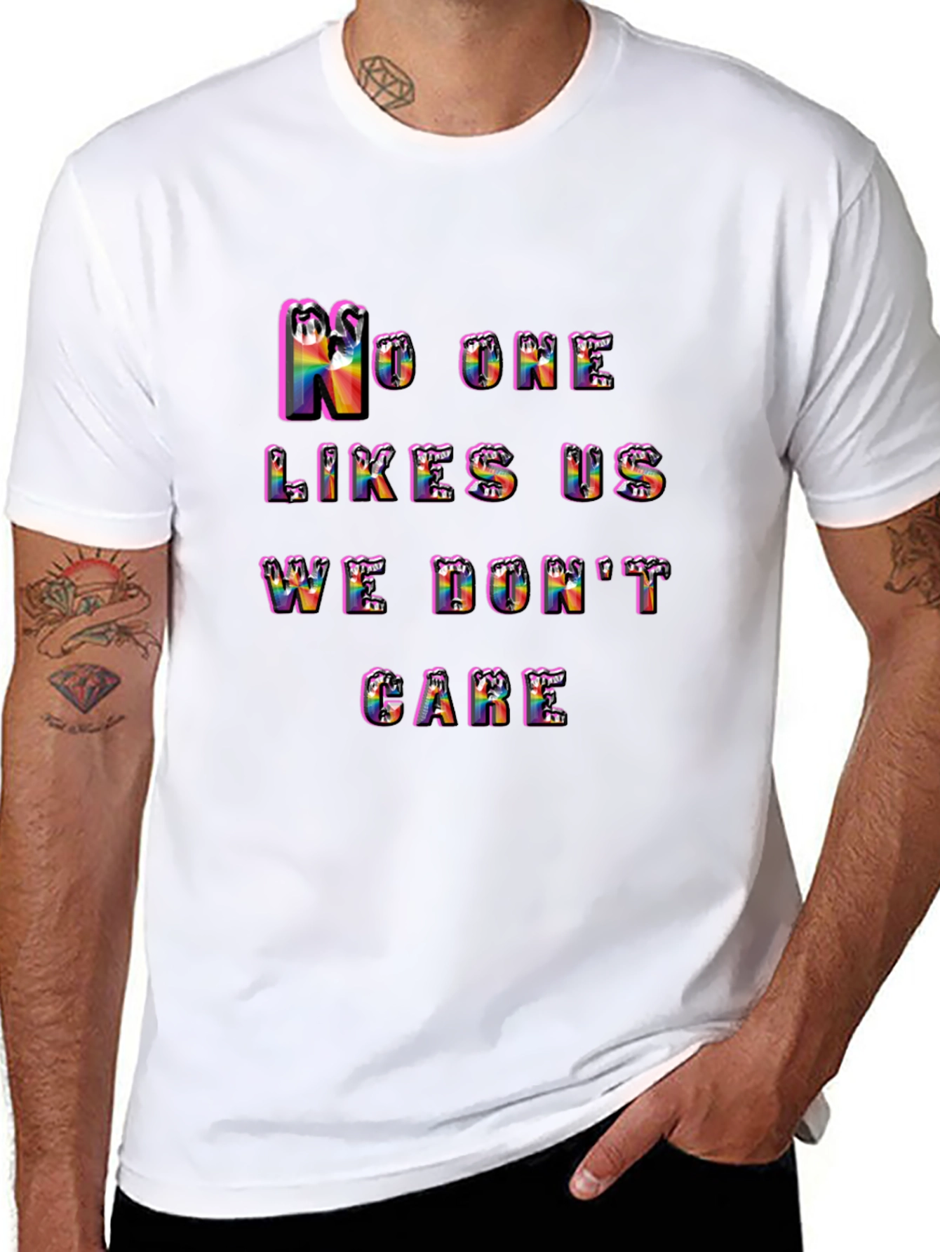 Black Rainbow Pride T-Shirt - "No One Likes Us" view 8
