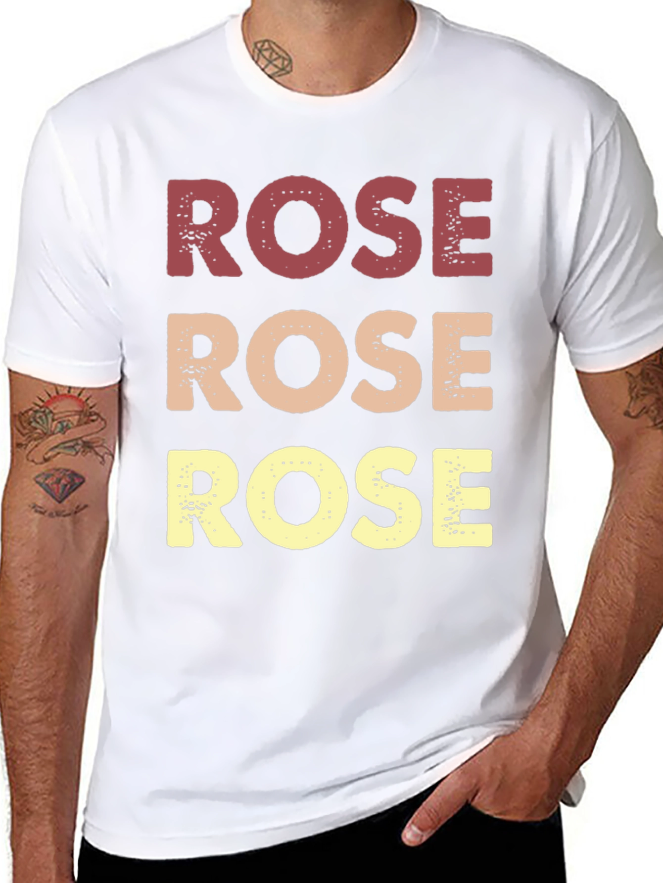 Black Retro "Rose" Graphic T-Shirt - Black view 8