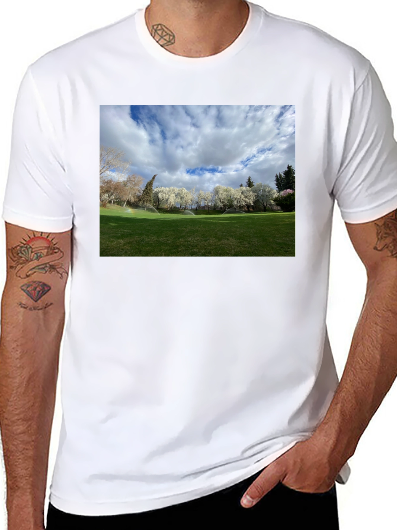 Black Scenic Landscape Graphic Tee - Cotton Comfort view 8