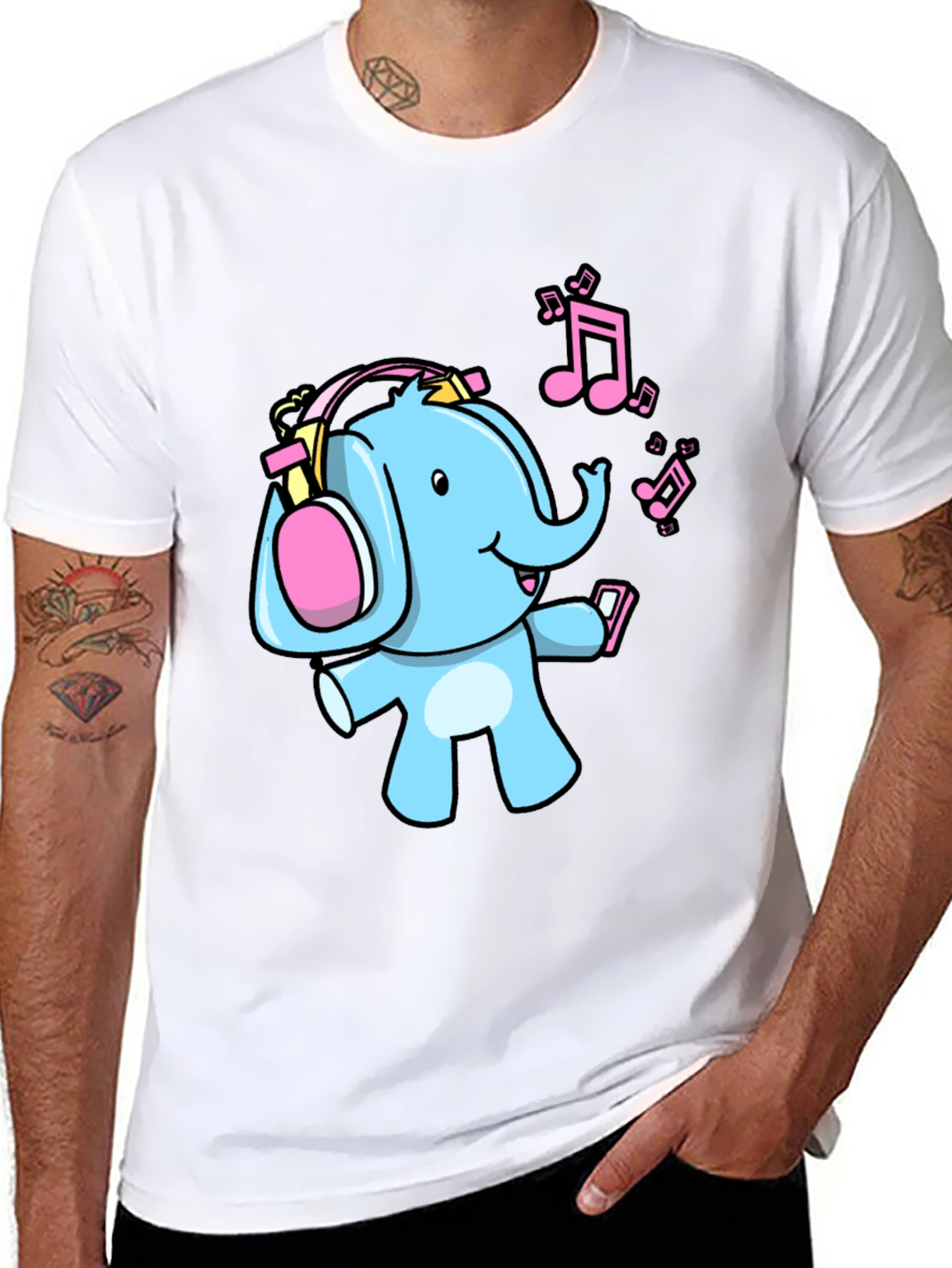 Black Elephant DJ Graphic Tee - Fun Music Lover Shirt view 8