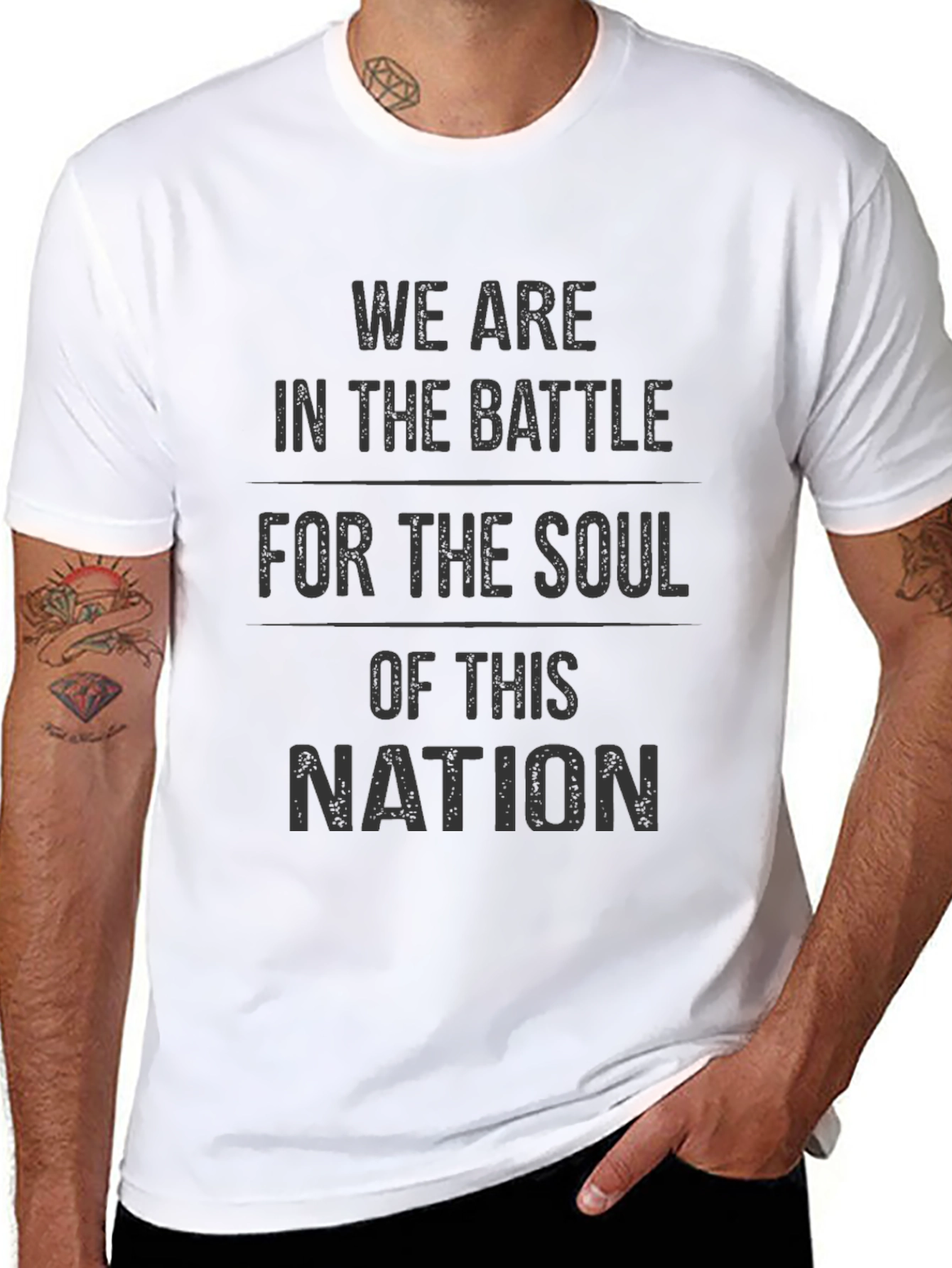Black Battle for the Soul Tee - Bold Statement T-Shirt view 8