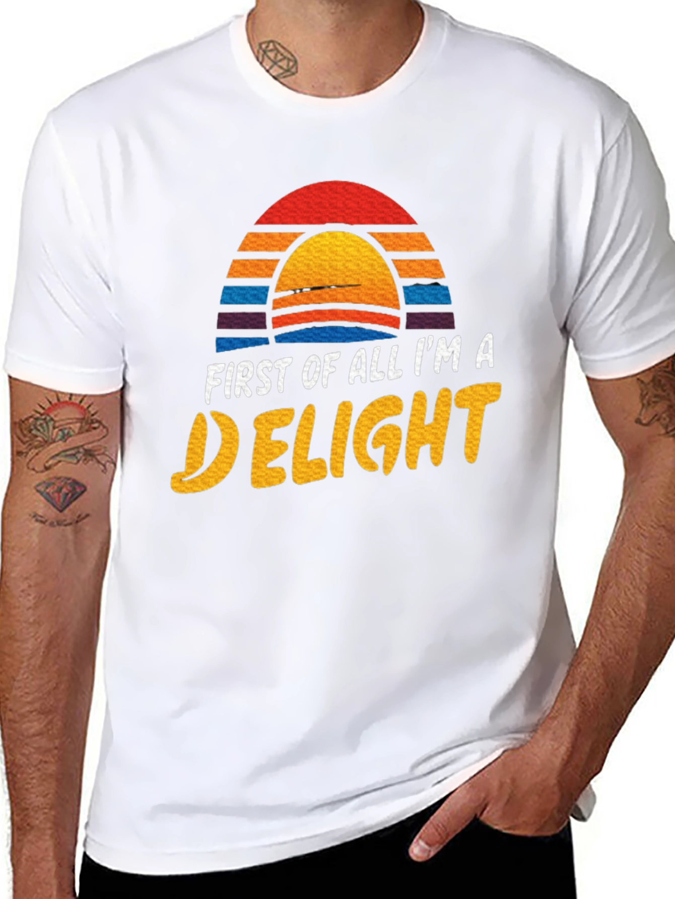 Black First Of All I'm A Delight Graphic Tee view 8