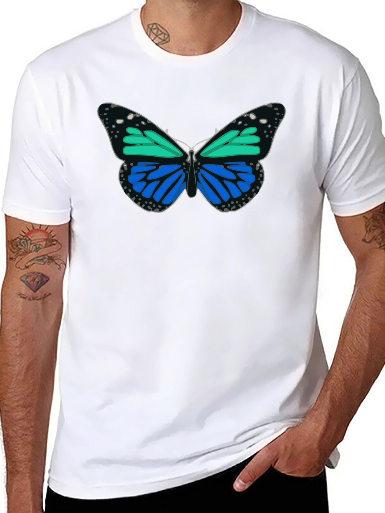 Black Butterfly Graphic Black Tee view 8
